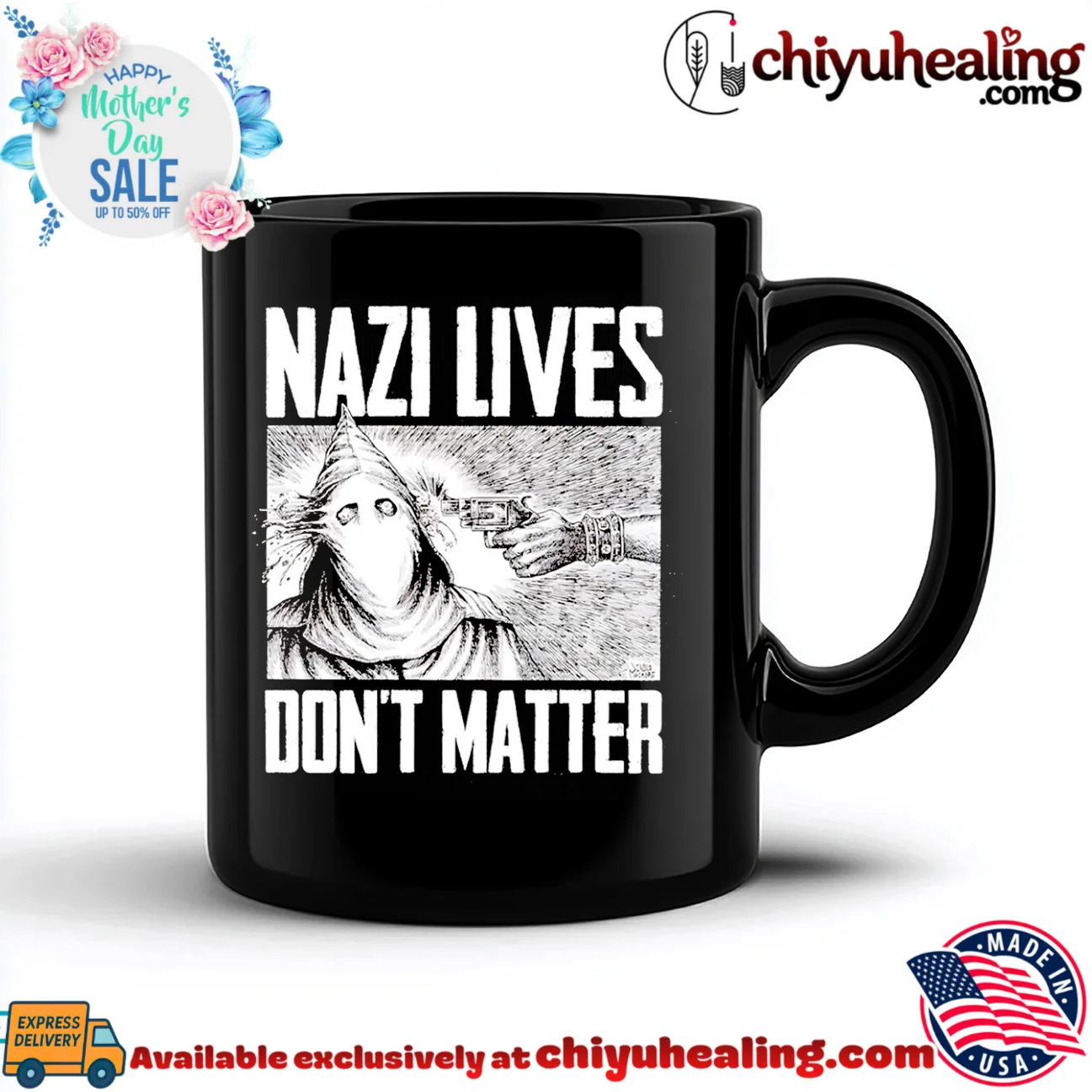 Nazi Lives Don't Matter gun retro shirt & hoodie | Official Style Drop Nazi Lives Don't Matter gun