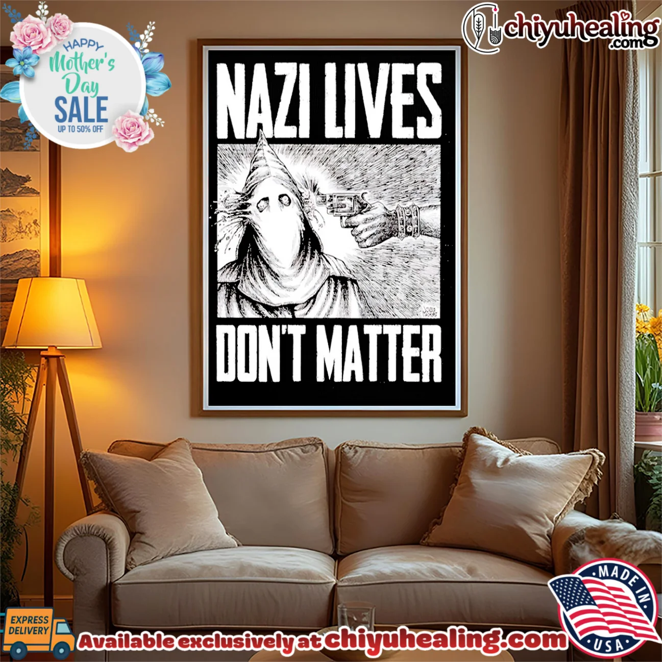 Nazi Lives Don't Matter gun retro shirt & hoodie | Official Style Drop Nazi Lives Don't Matter gun