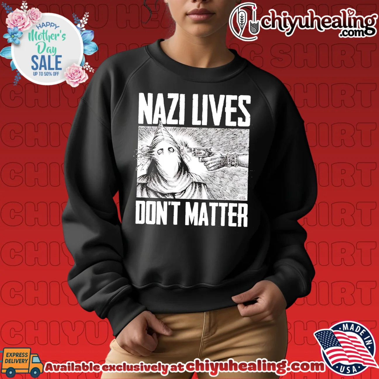 Nazi Lives Don't Matter gun retro shirt & hoodie | Official Style Drop Nazi Lives Don't Matter gun