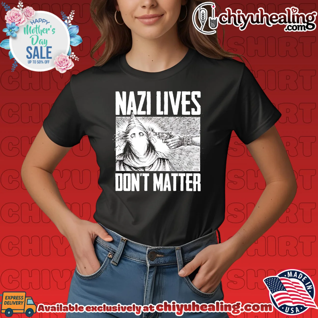 Nazi Lives Don't Matter gun retro shirt & hoodie | Official Style Drop Nazi Lives Don't Matter gun