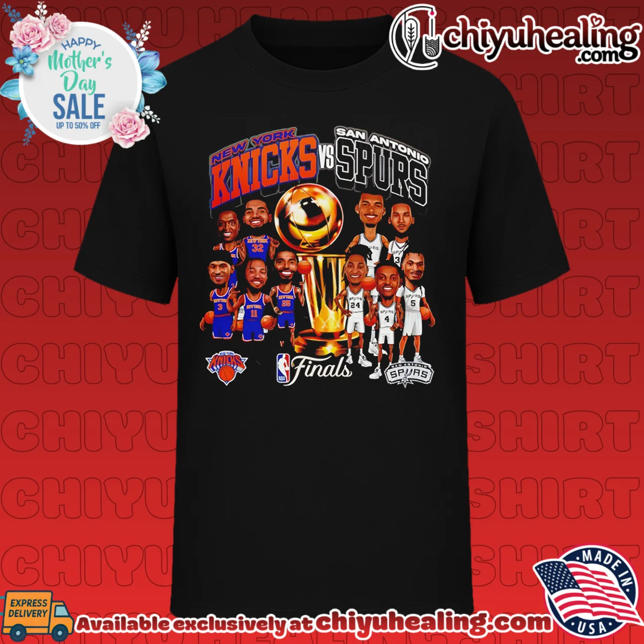 NBA Finals 2026 SA Spurs Vs NY Knicks caricature