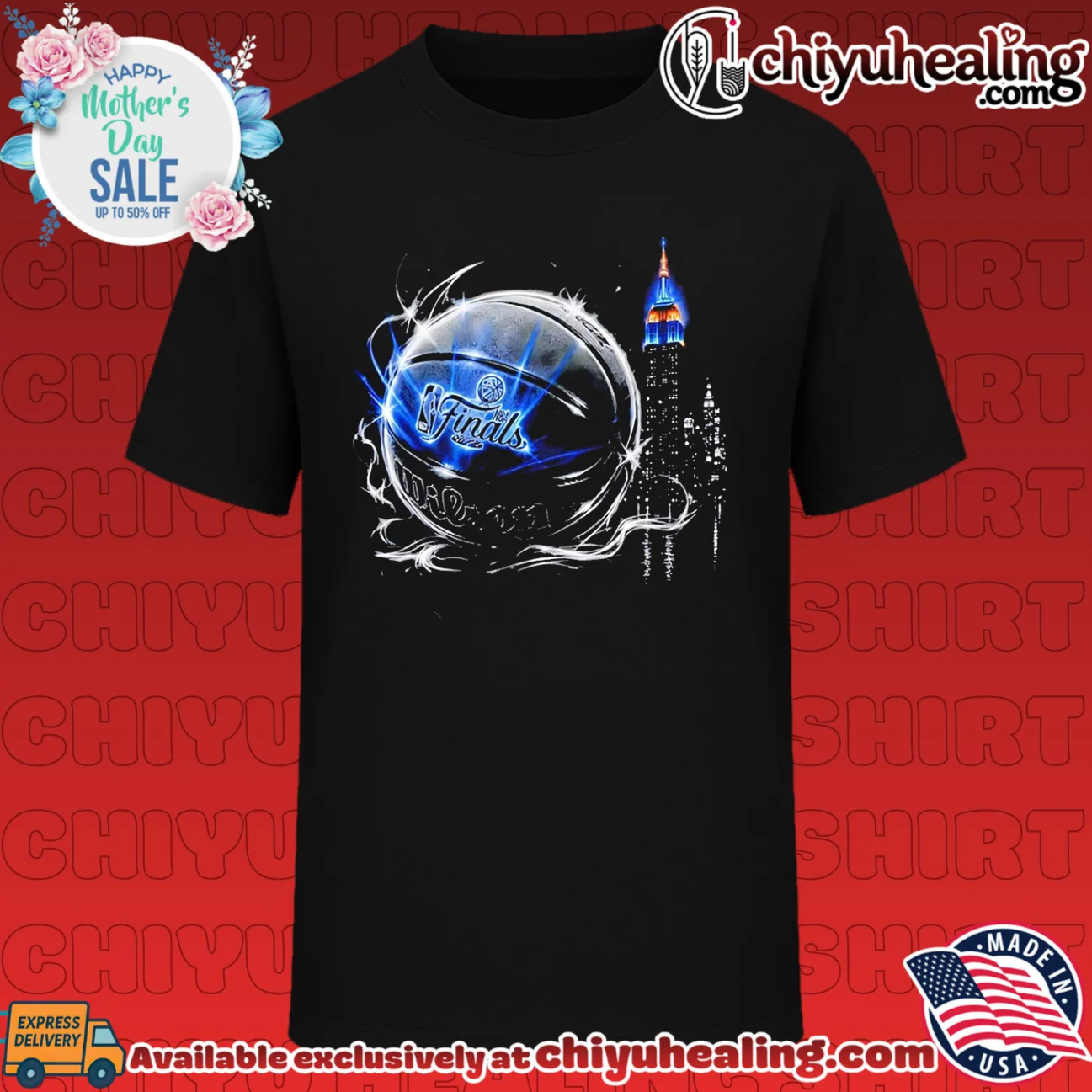 NBA Finals ball with New York City skyline vintage shirt & hoodie