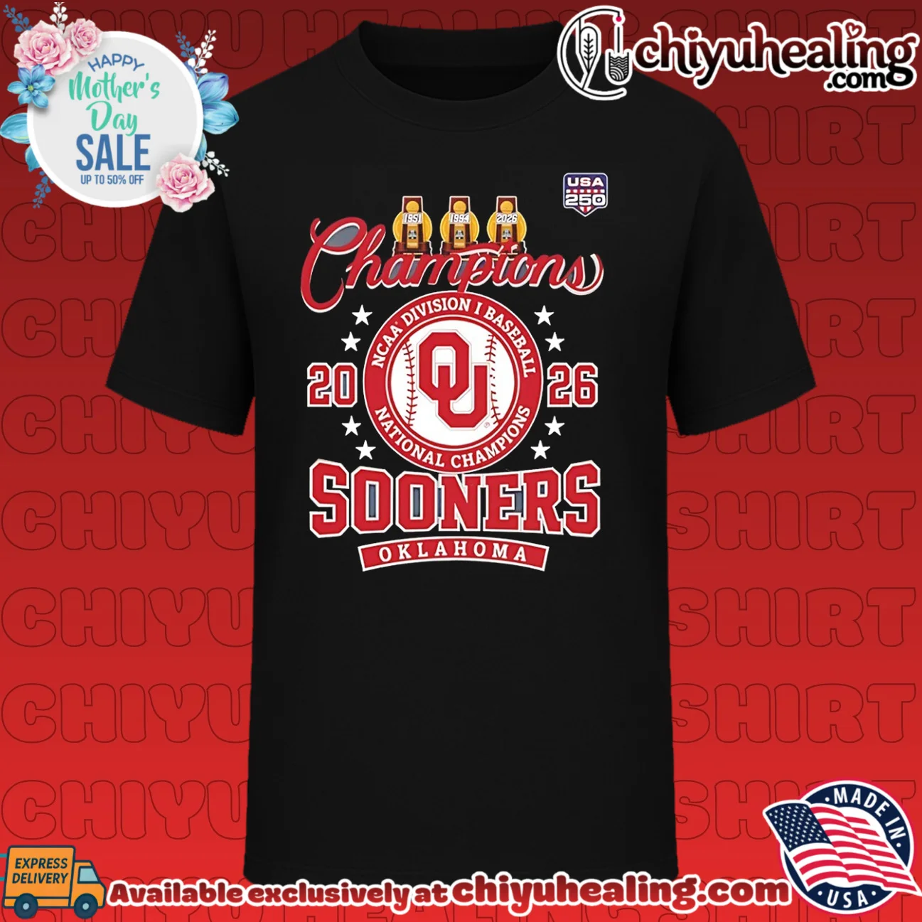 NCAA Division I Baseball Oklahoma Sooner three times Champions shirt & hoodie