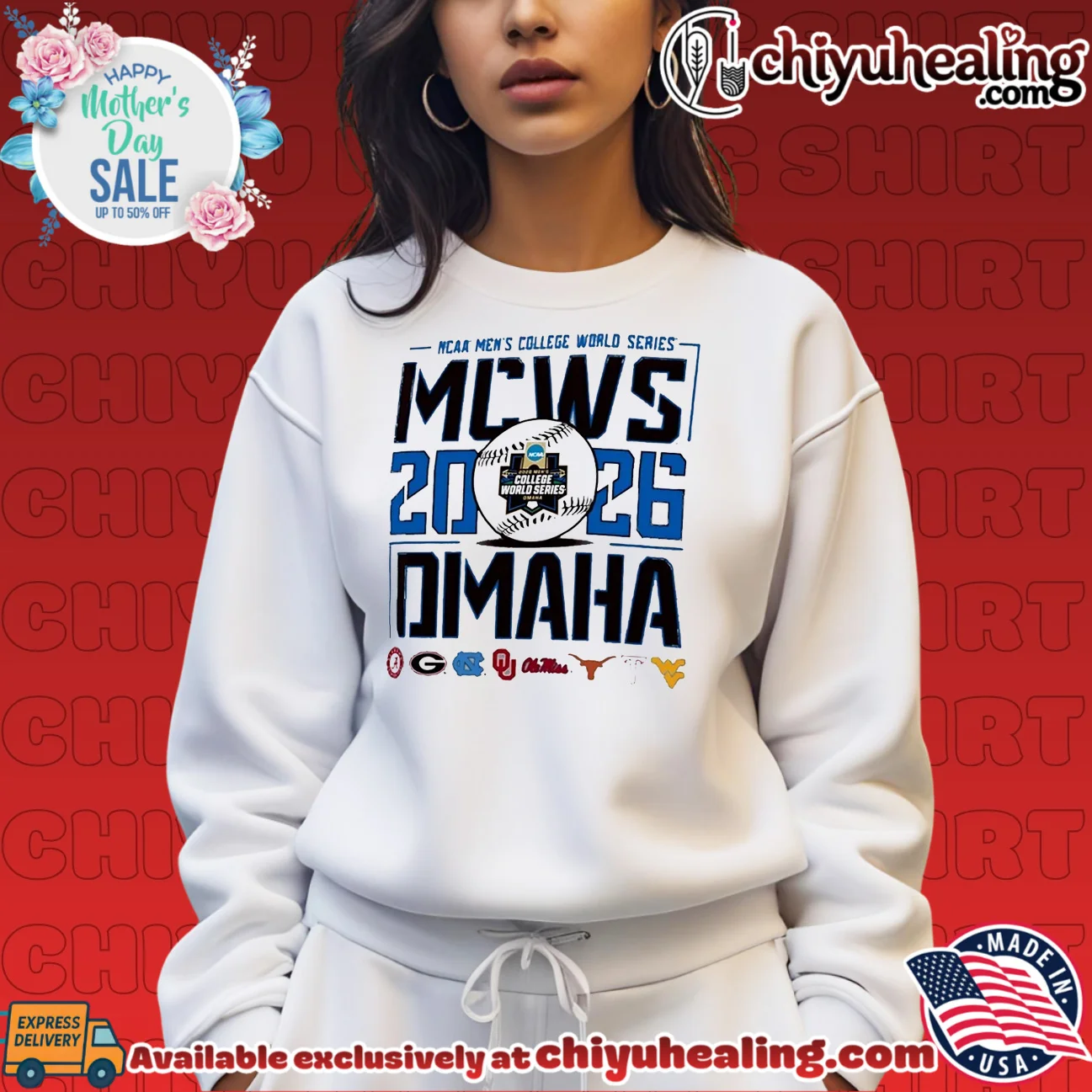 NCAA Men's Baseball College World Series 2026 retro statement shirt & hoodie | 2026 Edition Drop NCAA Men's Baseball College World Series 2026 retro