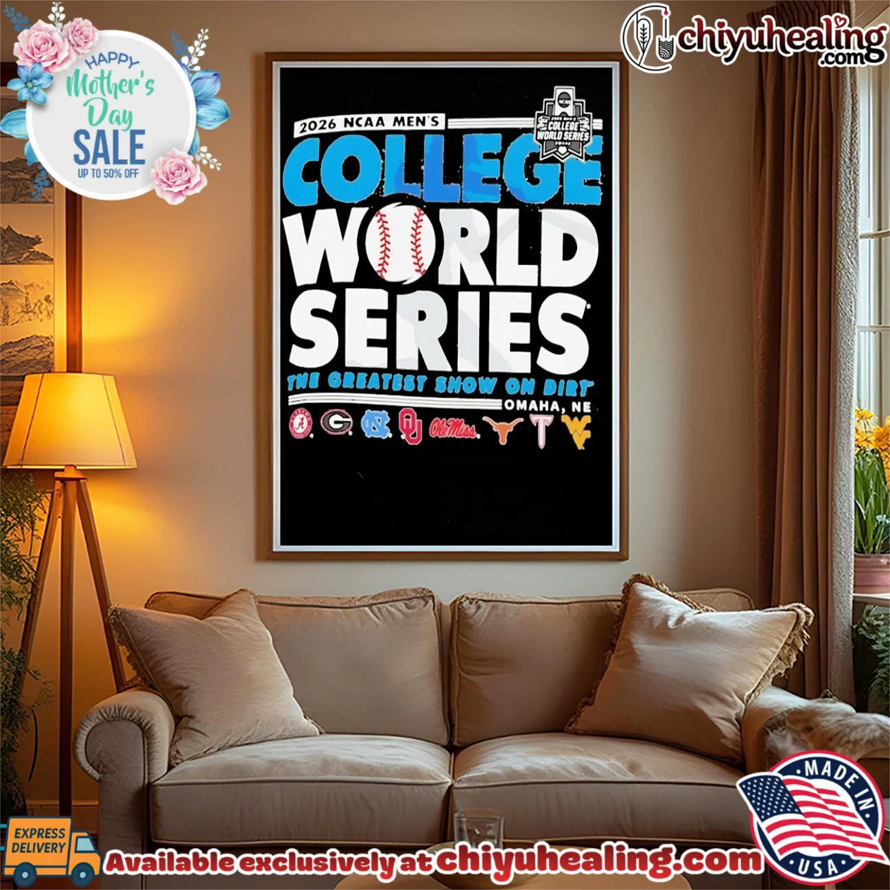 NCAA Men's College World Series 2026 Eight Team logo classic official shirt & hoodie | 2026 Edition Drop NCAA Men's College World Series 2026 Eight Team logo classic