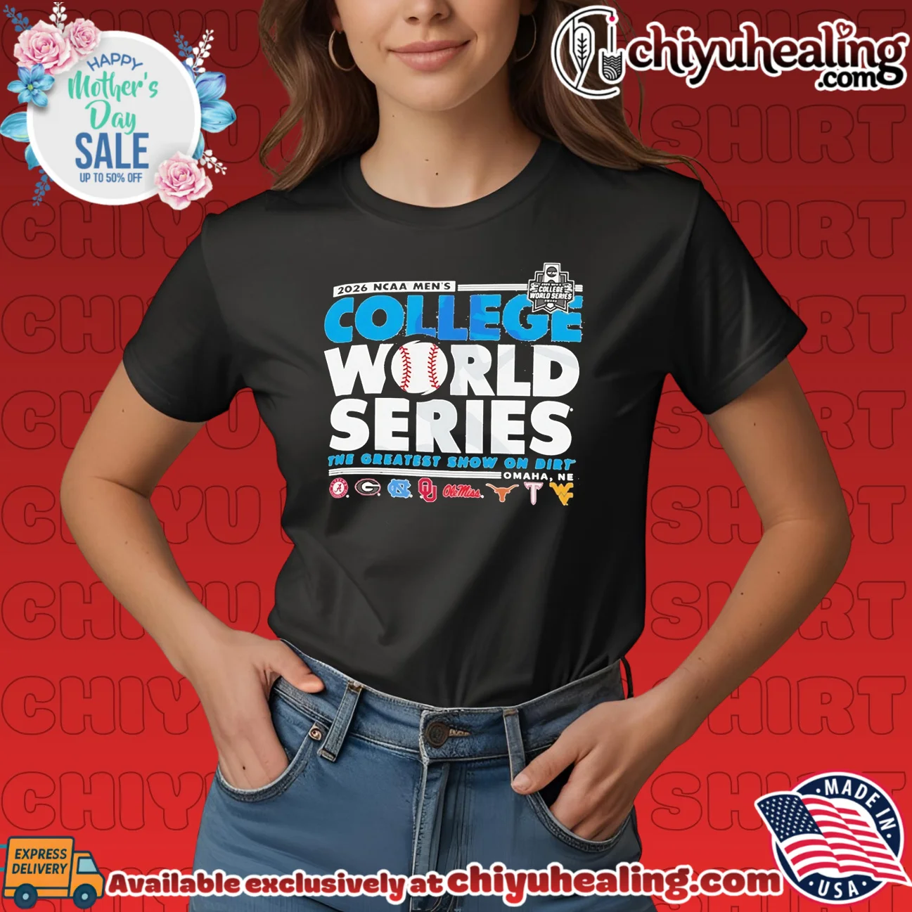 NCAA Men's College World Series 2026 Eight Team logo classic official shirt & hoodie | 2026 Edition Drop NCAA Men's College World Series 2026 Eight Team logo classic