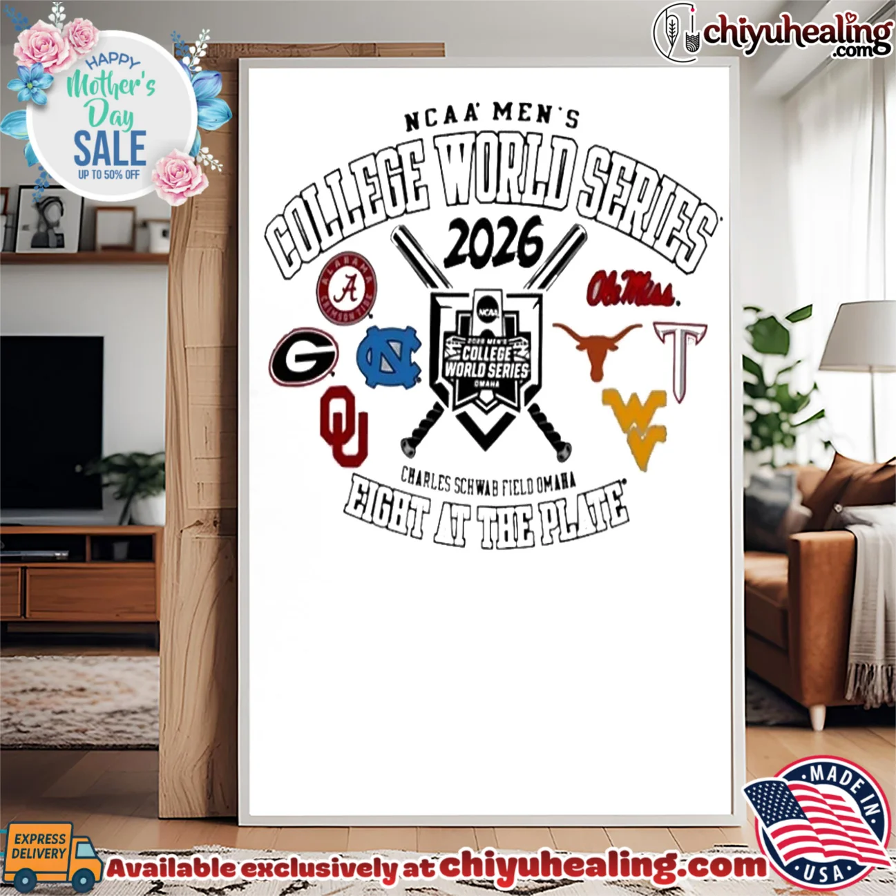 NCAA Men's College World Series '26 Eight at the plate logos timeless shirt & hoodie - Urban Fashion NCAA Men's College World Series '26 Eight at the plate logos