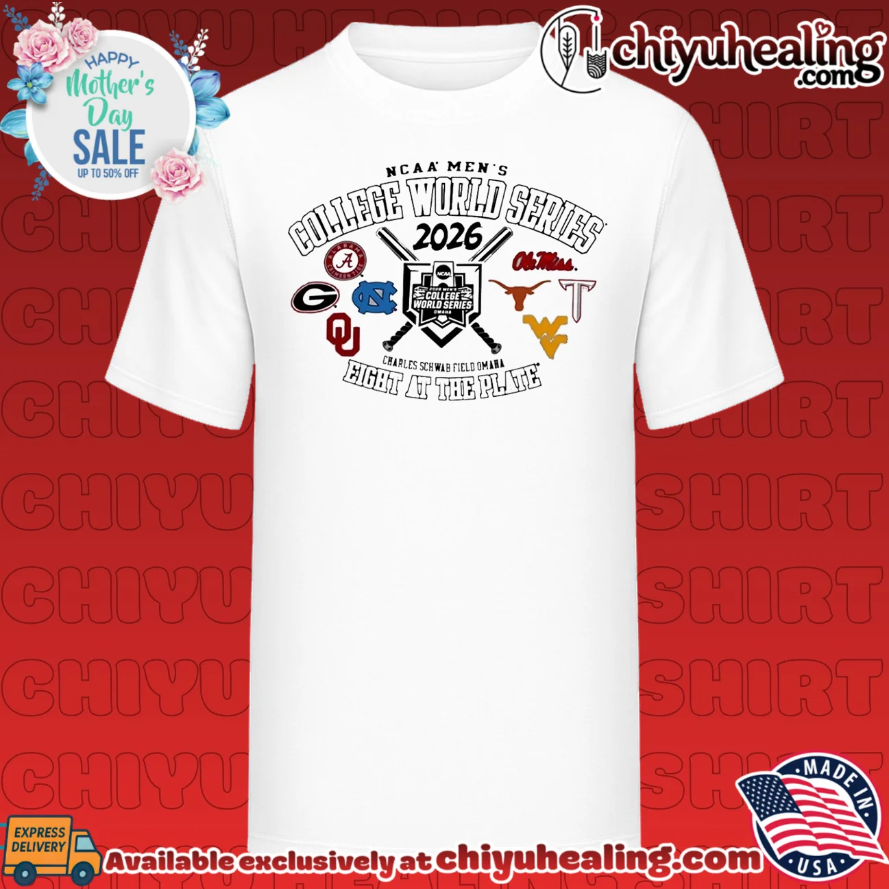 NCAA Men's College World Series '26 Eight at the plate logos