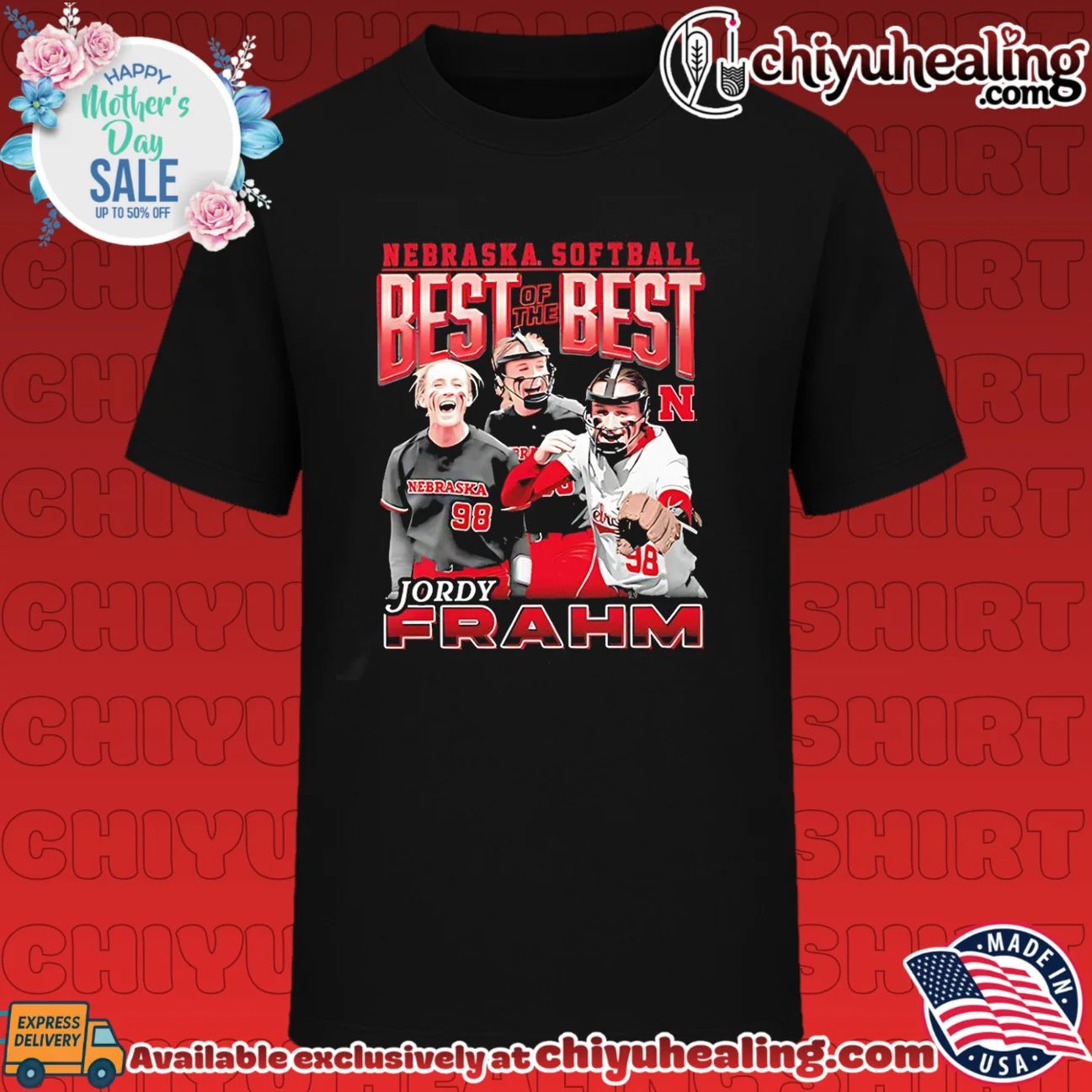 Nebraska Softball best of the best Jordy Frahm number 98 shirt