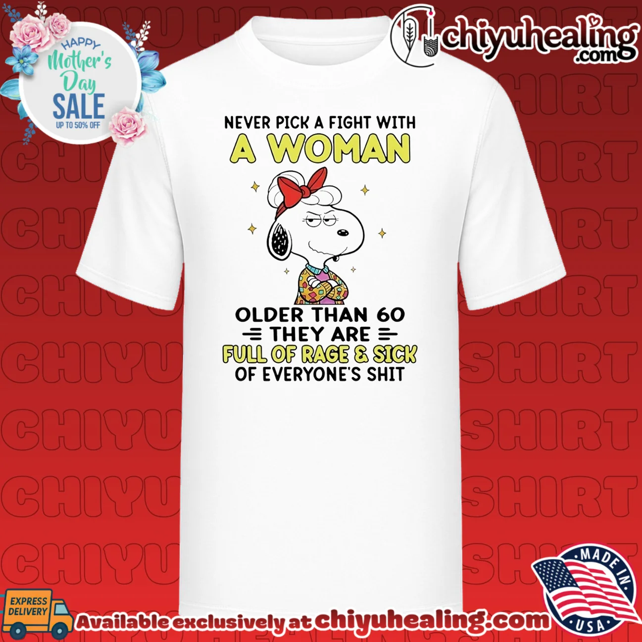 Never pick a fight with a woman older than 60 they are full of rage and sick of everyone's shit Snoopy