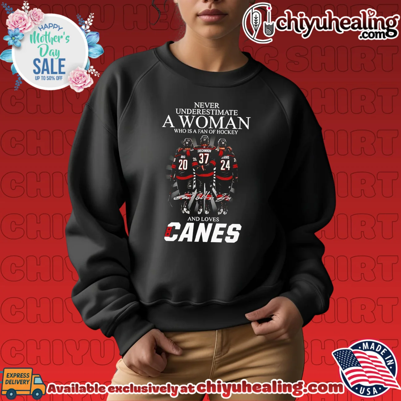 Never underestimate a woman who is a fan of hockey and loves Canes Carolina Hurricanes shirt & hoodie Never underestimate a woman who is a fan of hockey and loves Canes Carolina Hurricanes shirt & hoodie