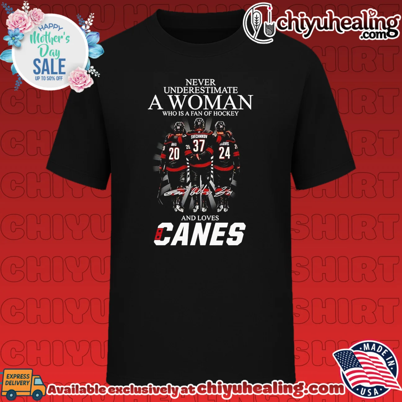 Never underestimate a woman who is a fan of hockey and loves Canes Carolina Hurricanes shirt & hoodie