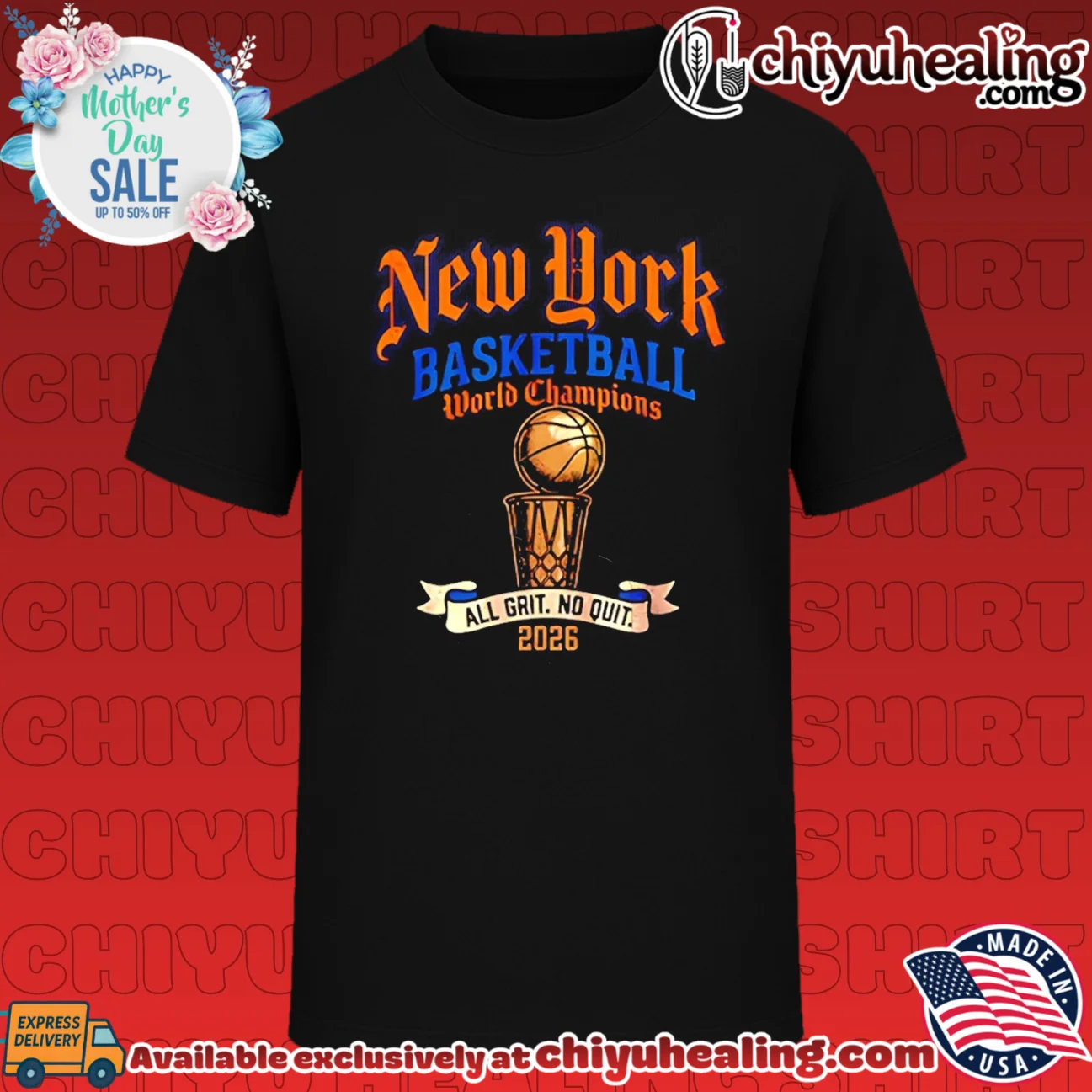 New York Basketball World Champions all grit no quit 2026 trophy