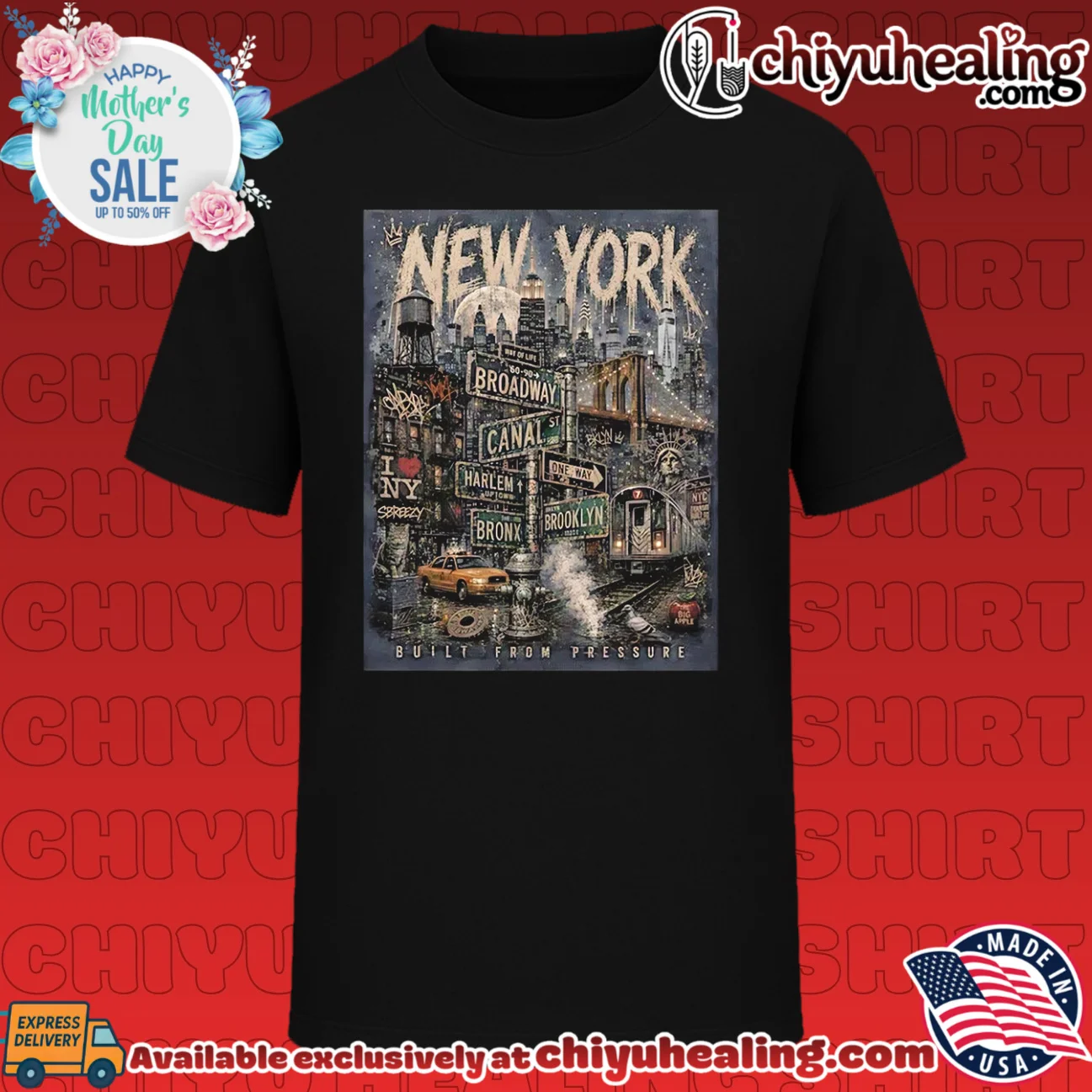 New York City built from pressure skyline graphic