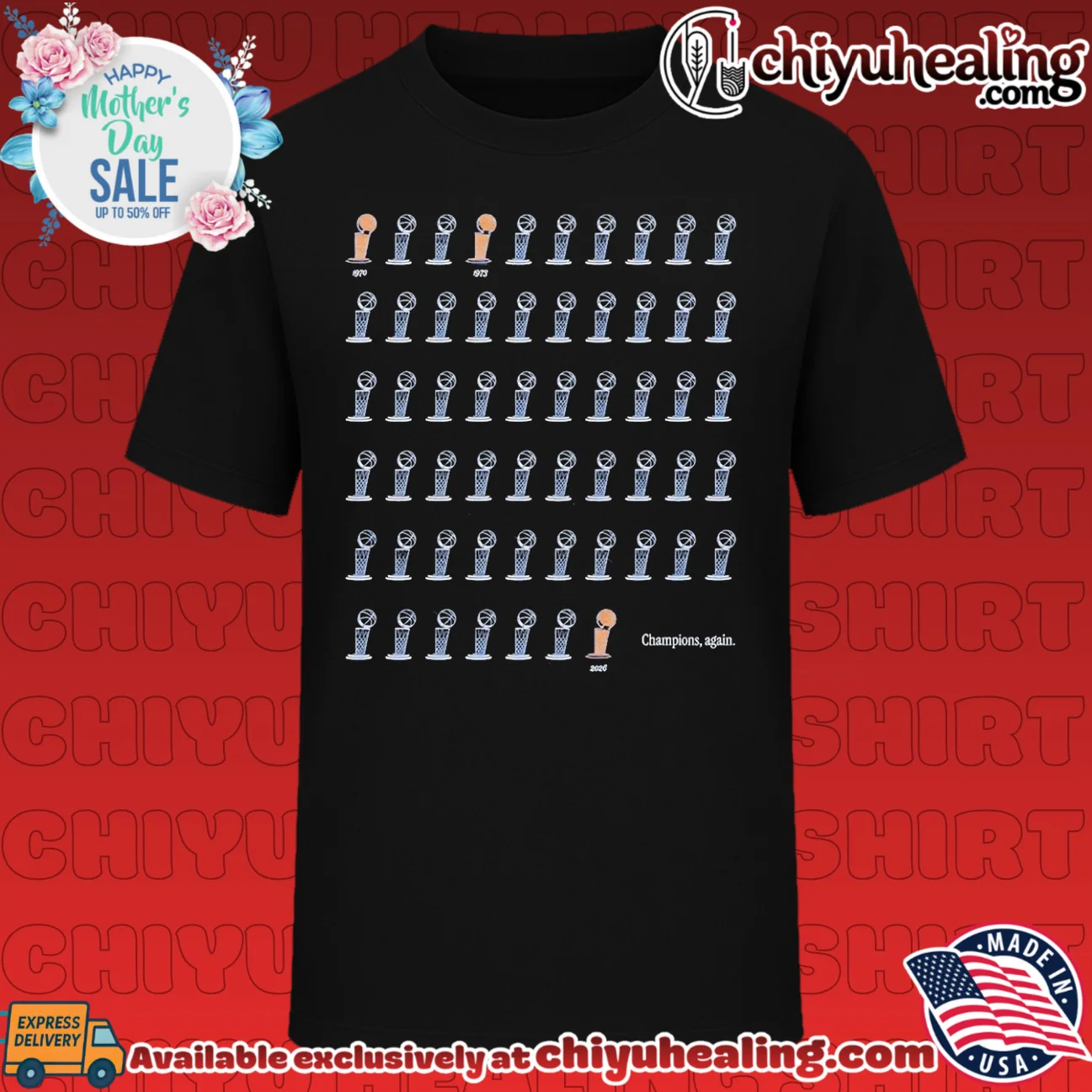 New York Knicks 1970 1973 2026 Championship timeline trophies shirt & hoodie