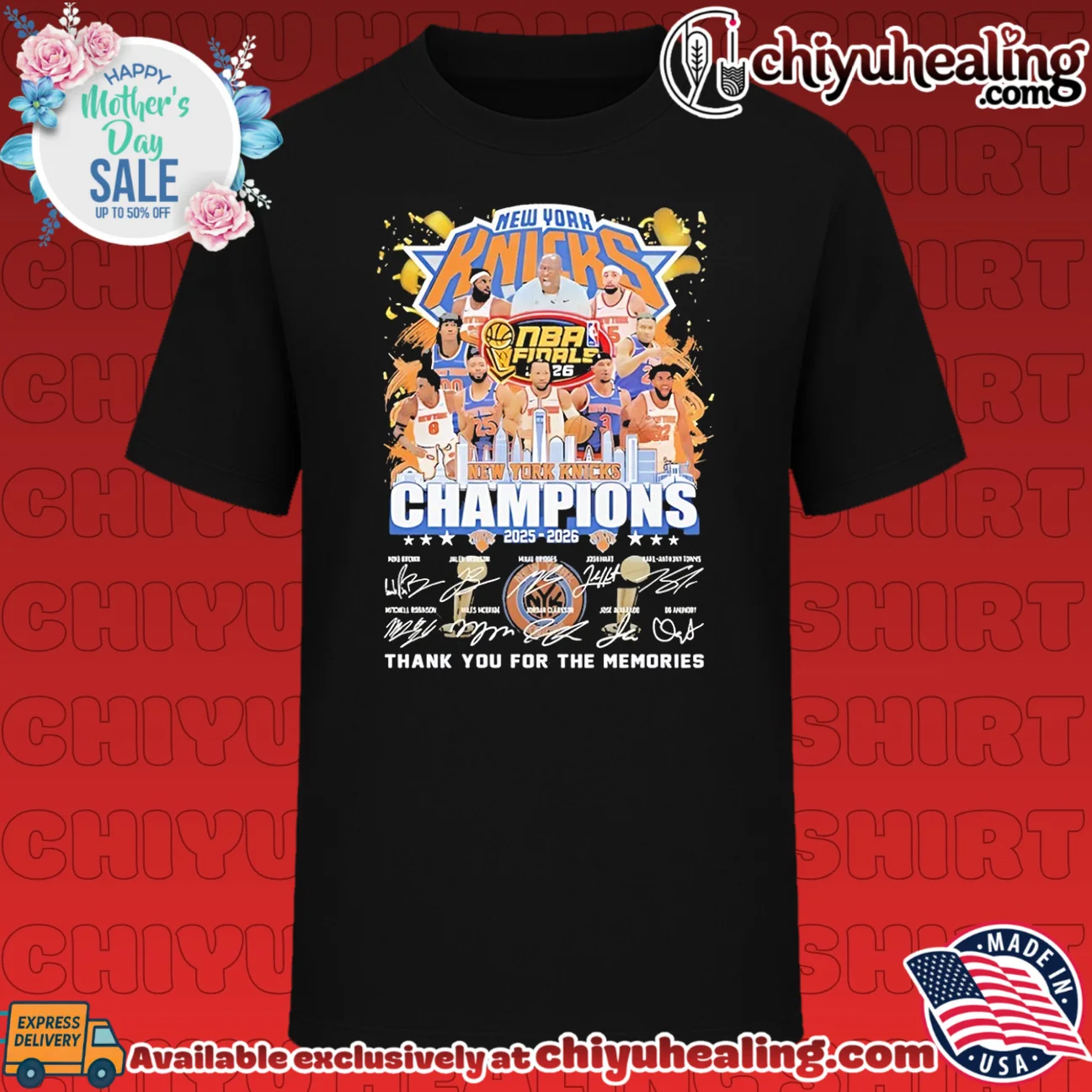New York Knicks 2025-2026 Champions thank you for the memories signatures skyline