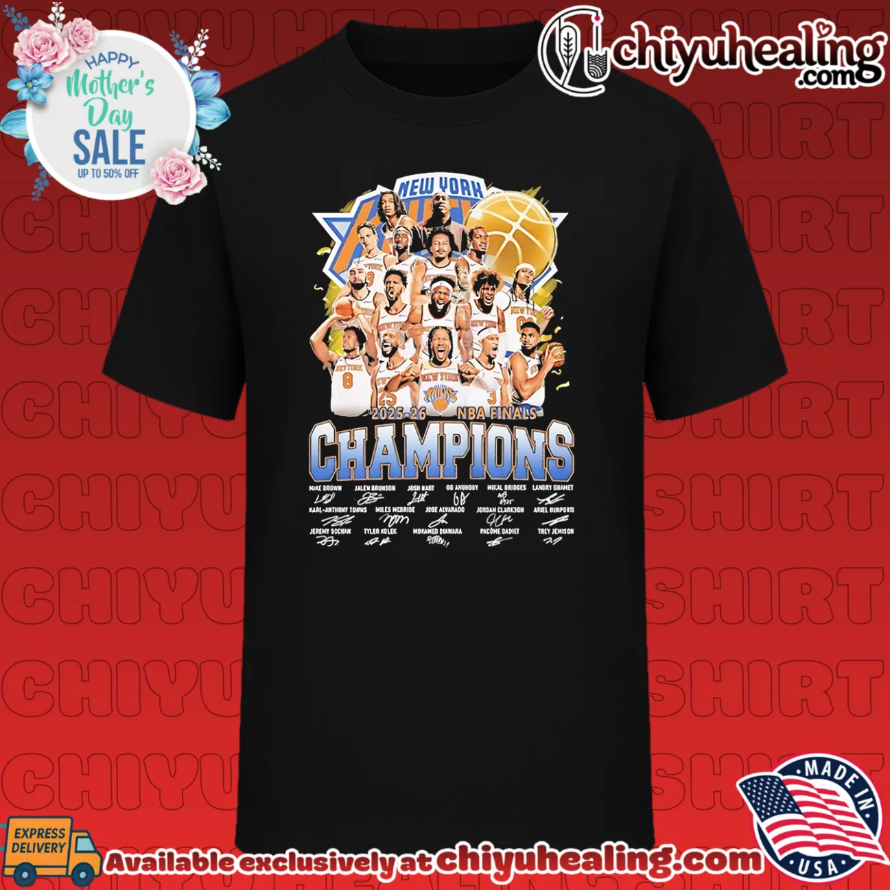 New York Knicks 2025-2026 NBA Finals Champions team collage signature