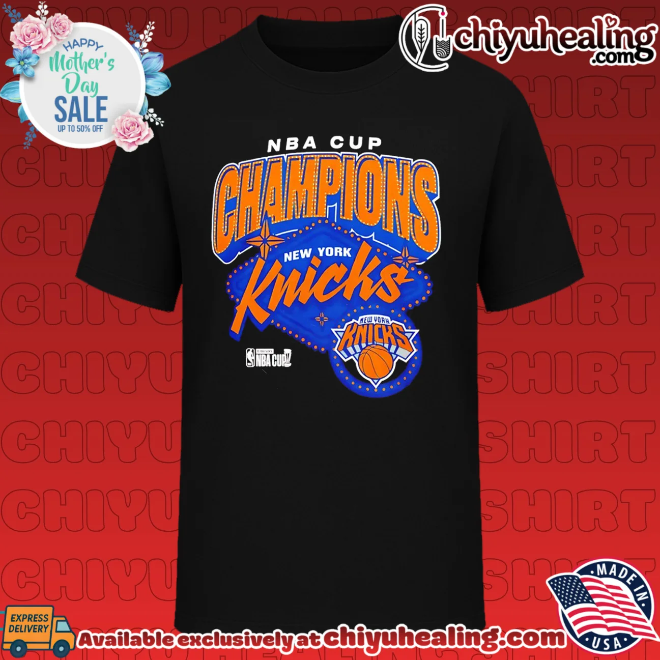 New York Knicks 2025 NBA Cup Champions Graphic T-shirt
