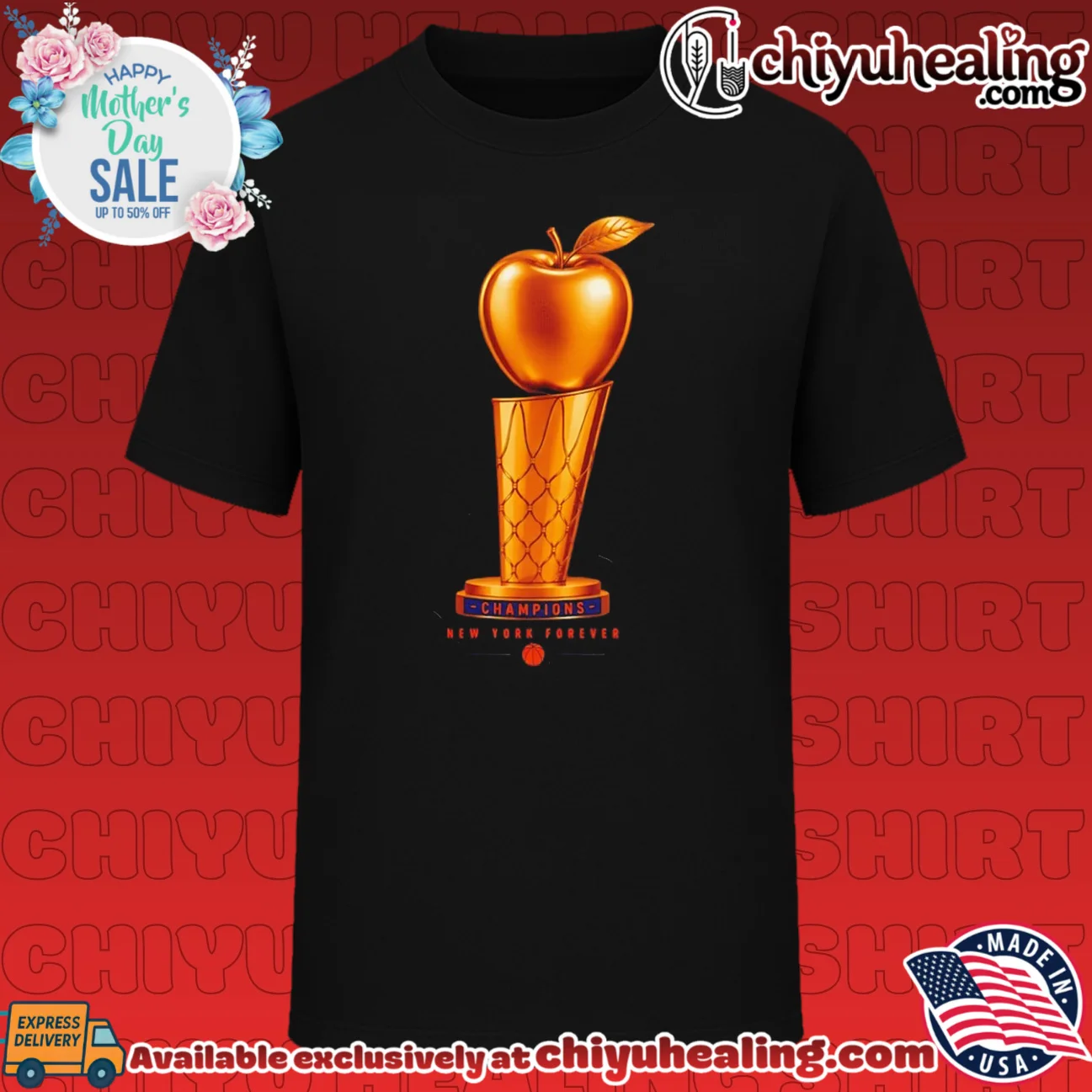 New York Knicks 2026 Champions New York forever Golden apple trophy