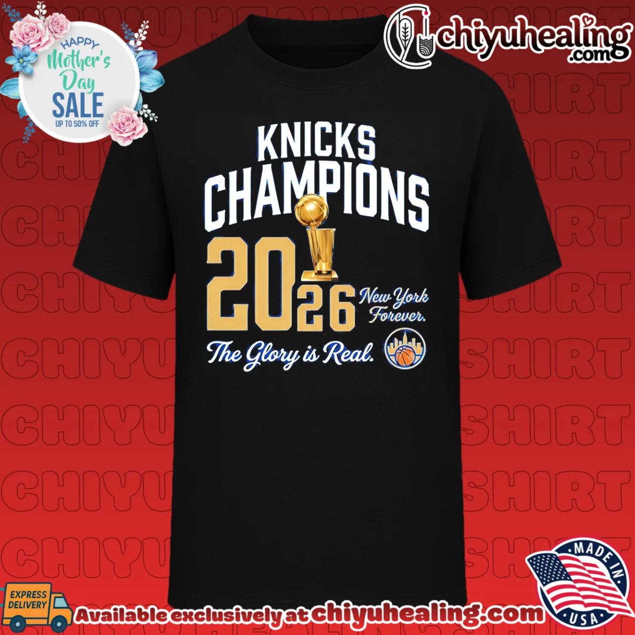 New York Knicks 2026 Champions the glory is real trophy