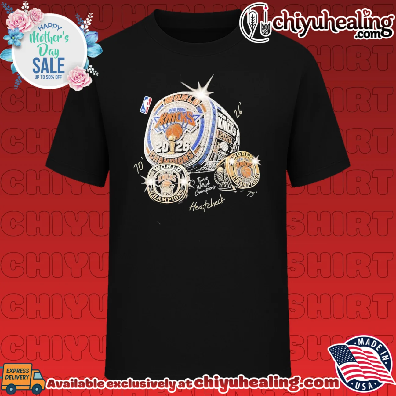 New York Knicks 2026 NBA Champions 3 Rings Champ Sun Fade