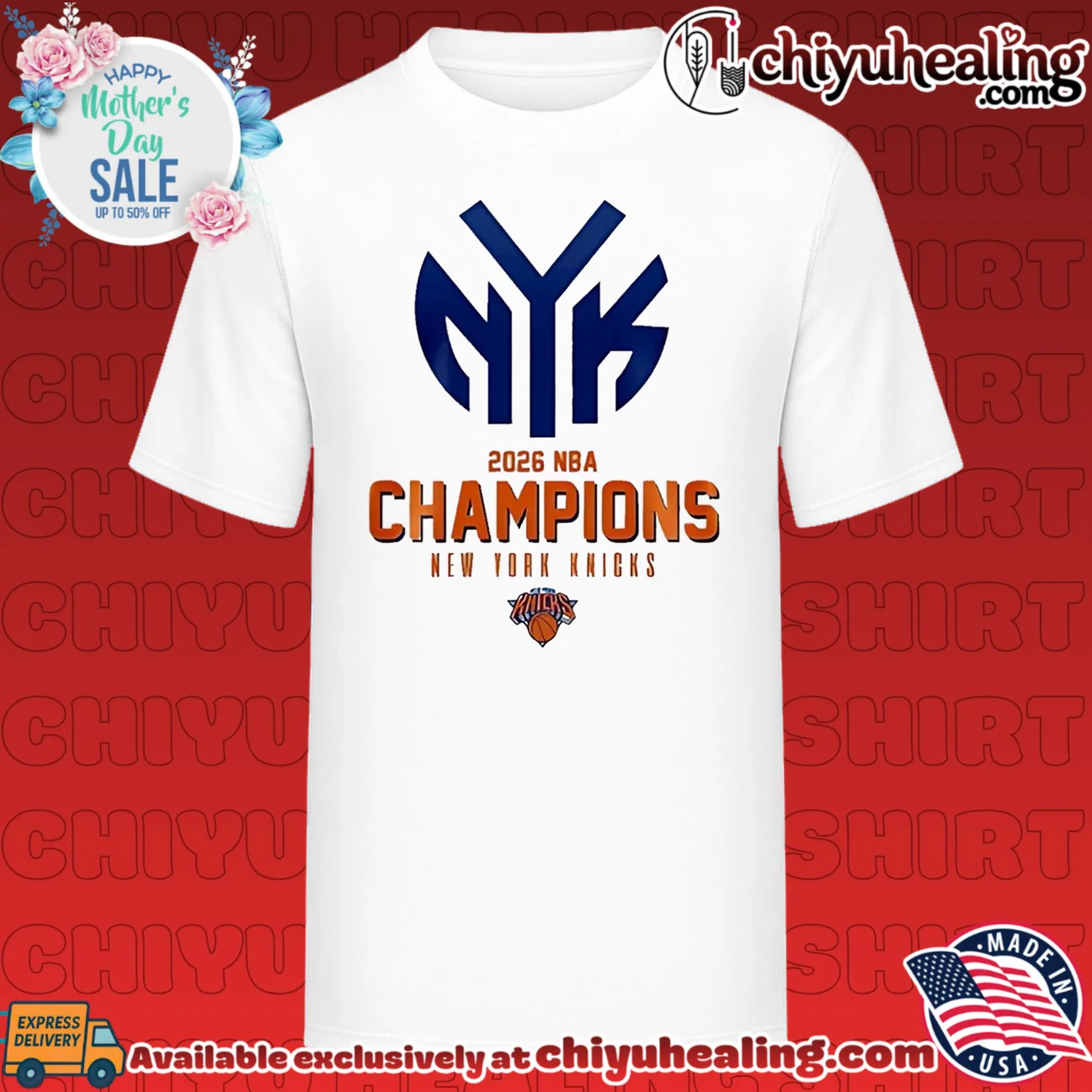 New York Knicks 2026 NBA Champions logo graphic