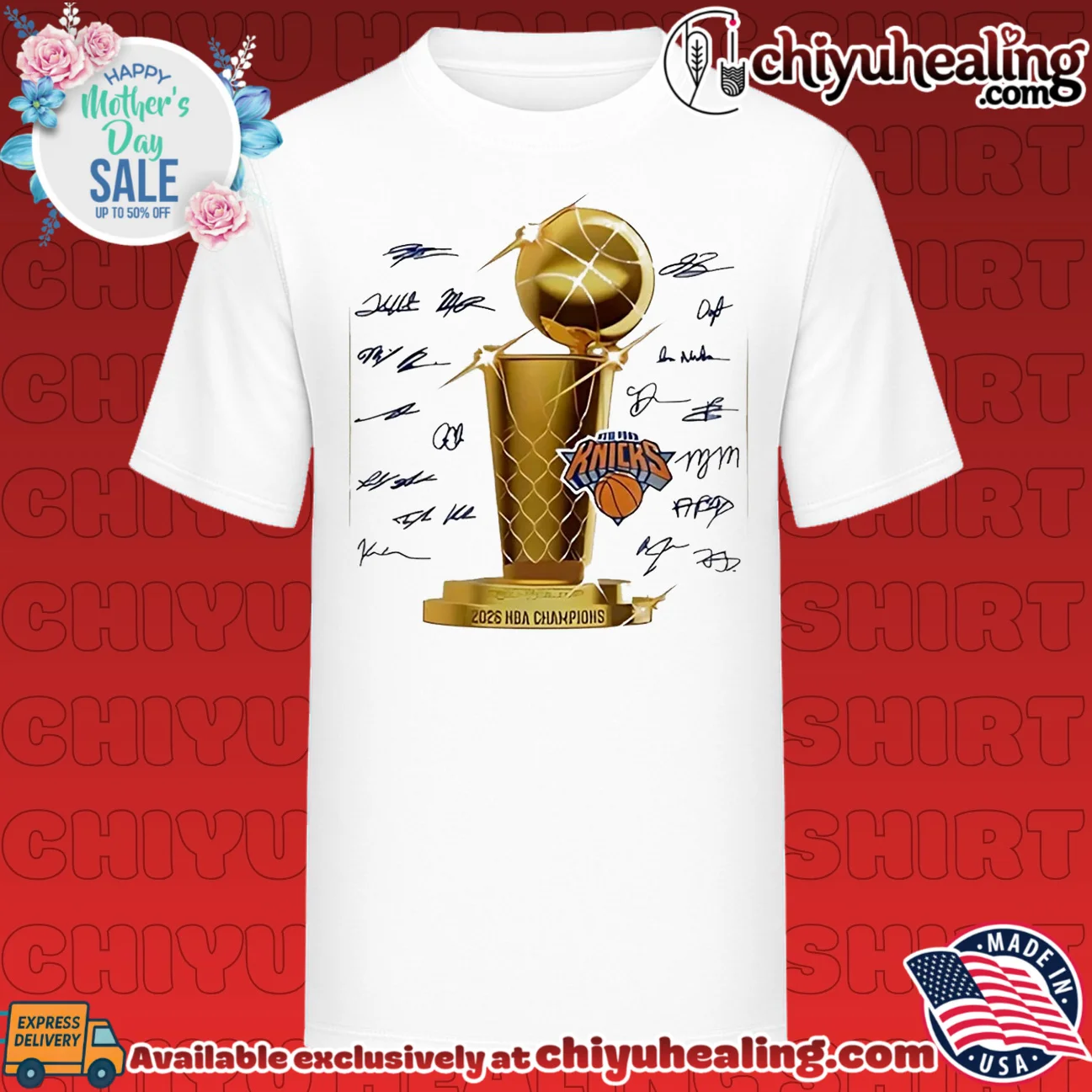New York Knicks 2026 NBA Champions trophy team members signature