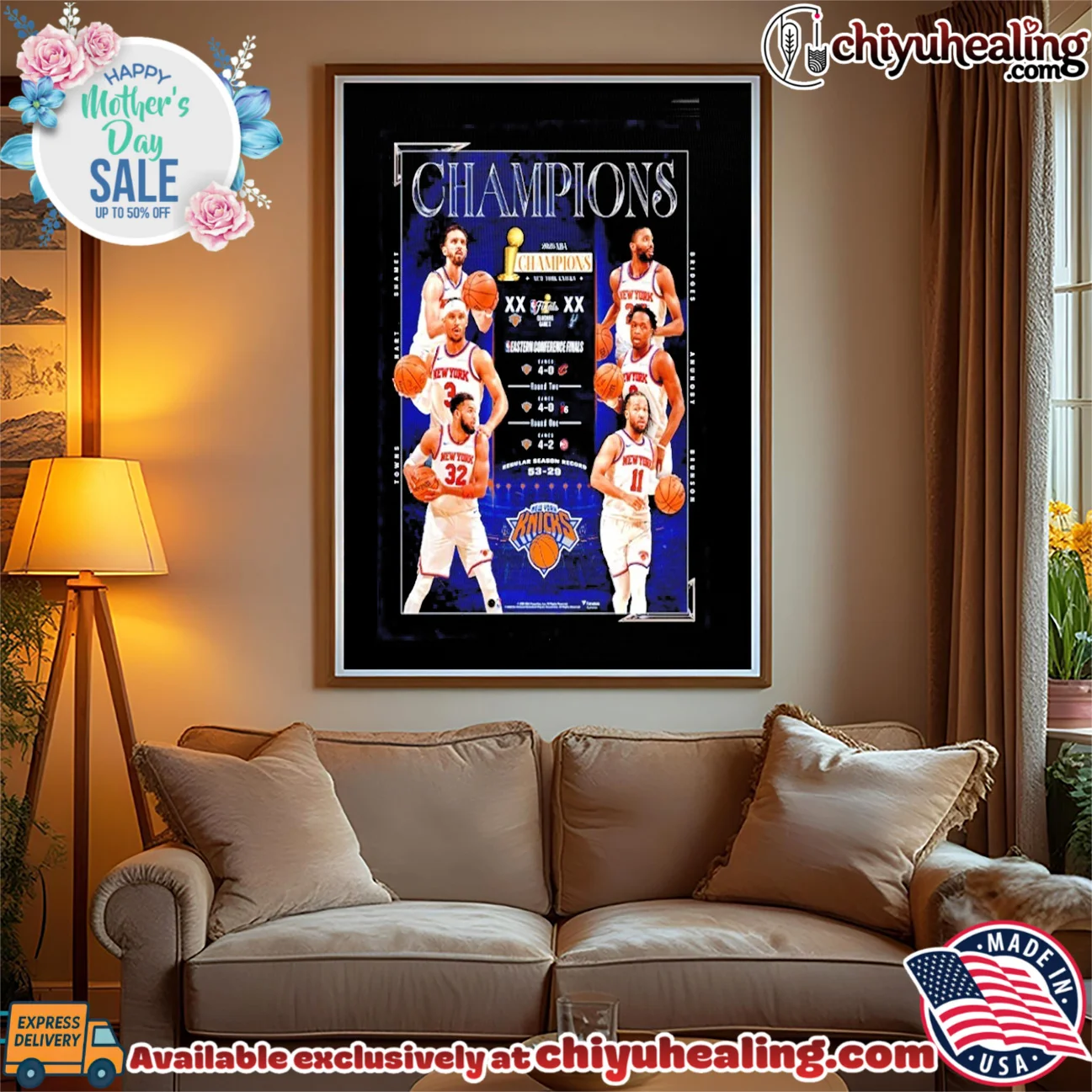 New York Knicks 2026 NBA Finals Champions Framed player authentic shirt & hoodie | Iconic Look New York Knicks 2026 NBA Finals Champions Framed player