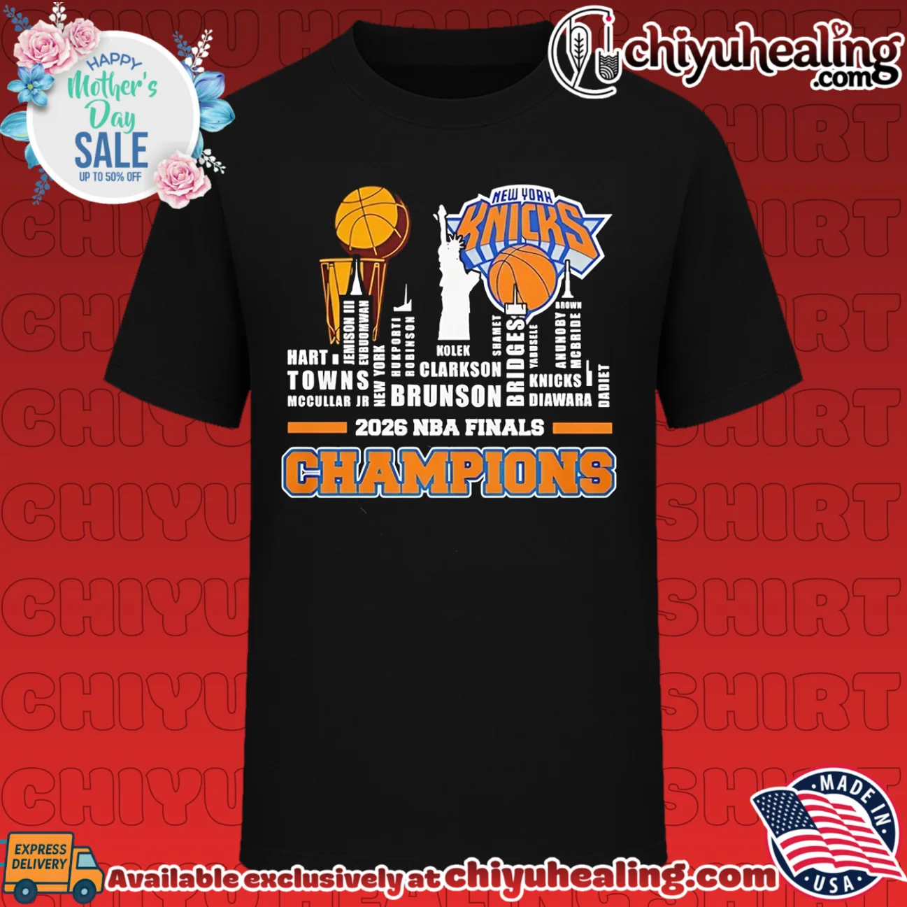 New York Knicks 2026 NBA Finals Champions players name skyline