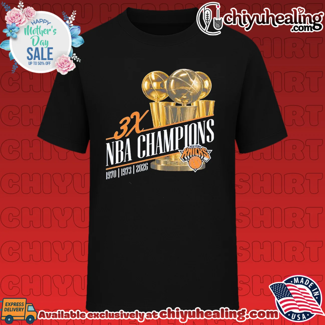 New York Knicks 2026 NBA Finals Champions Three-Time Trophie