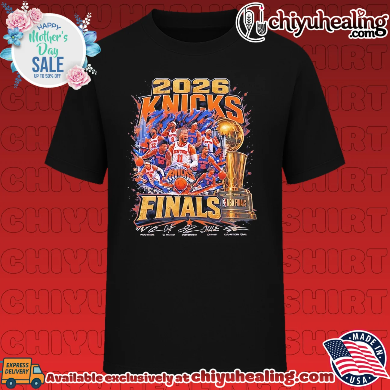 New York Knicks 2026 NBA Finals team members illustrated
