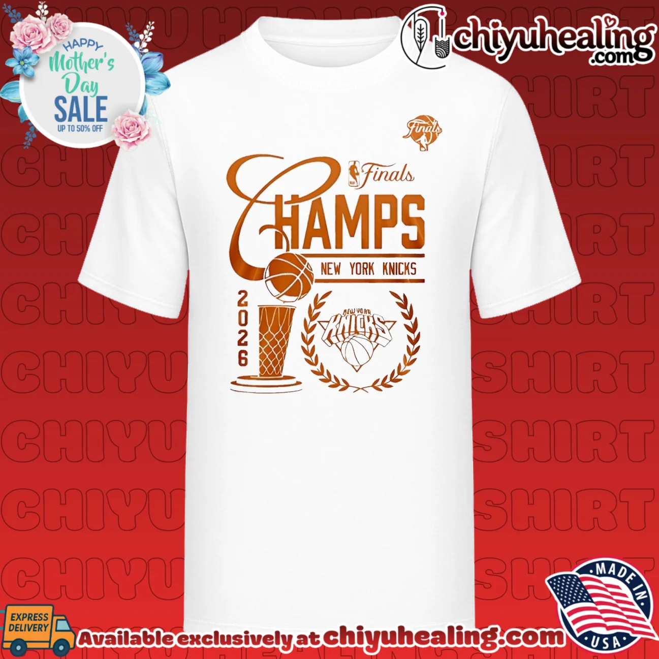 New York Knicks 2026 NBA Finals trophy graphic