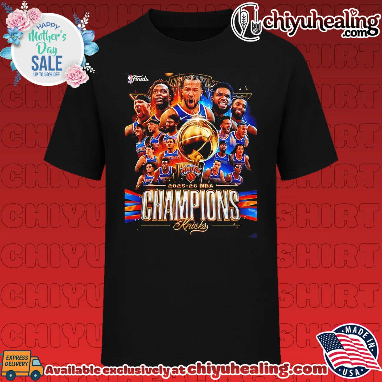 New York Knicks 2026 NBA World Champions celebration poster