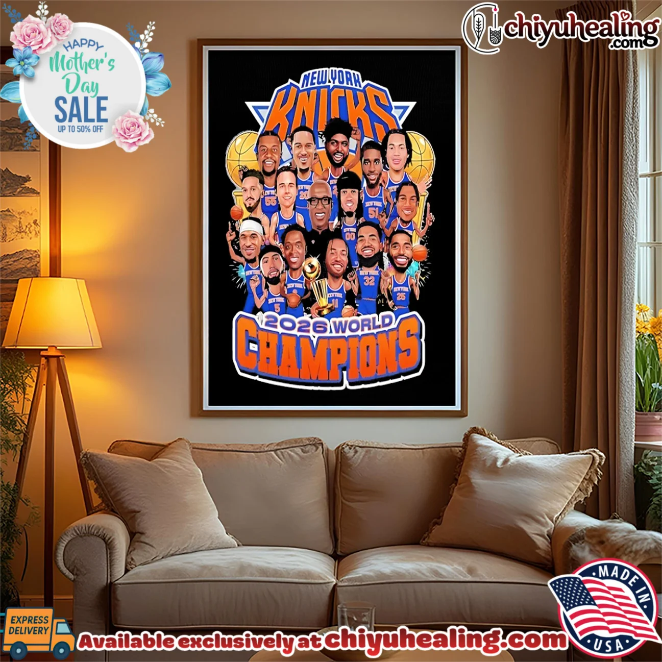 New York Knicks 2026 World Champions team collage caricature graphic classic shirt & hoodie | Official Style Drop New York Knicks 2026 World Champions team collage caricature graphic