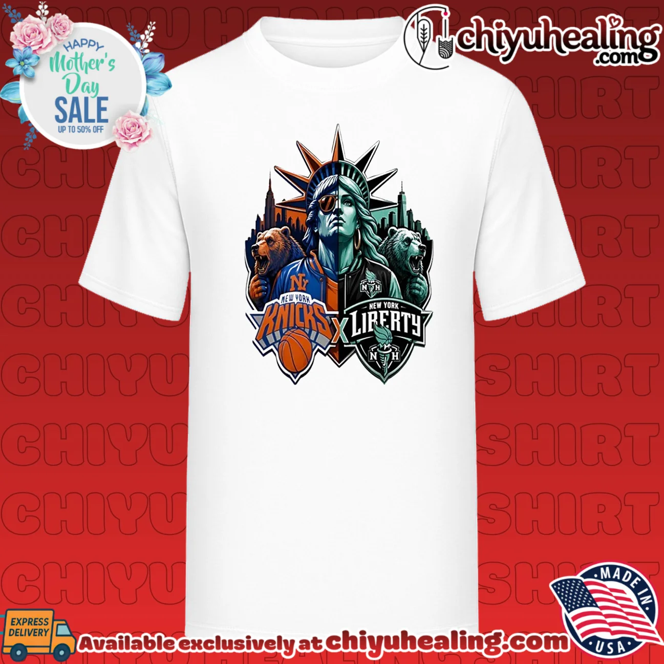 New York Knicks And New York Liberty Statue Of Liberty