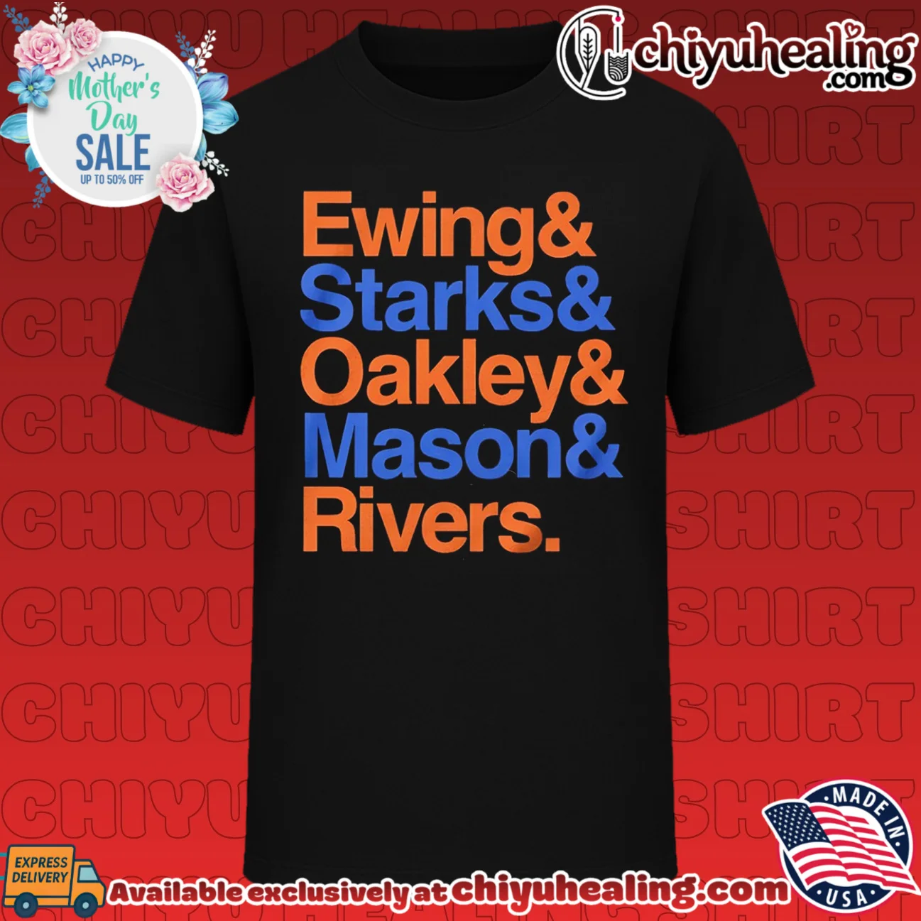 New York Knicks Ewing Starks Oakley Mason Rivers names