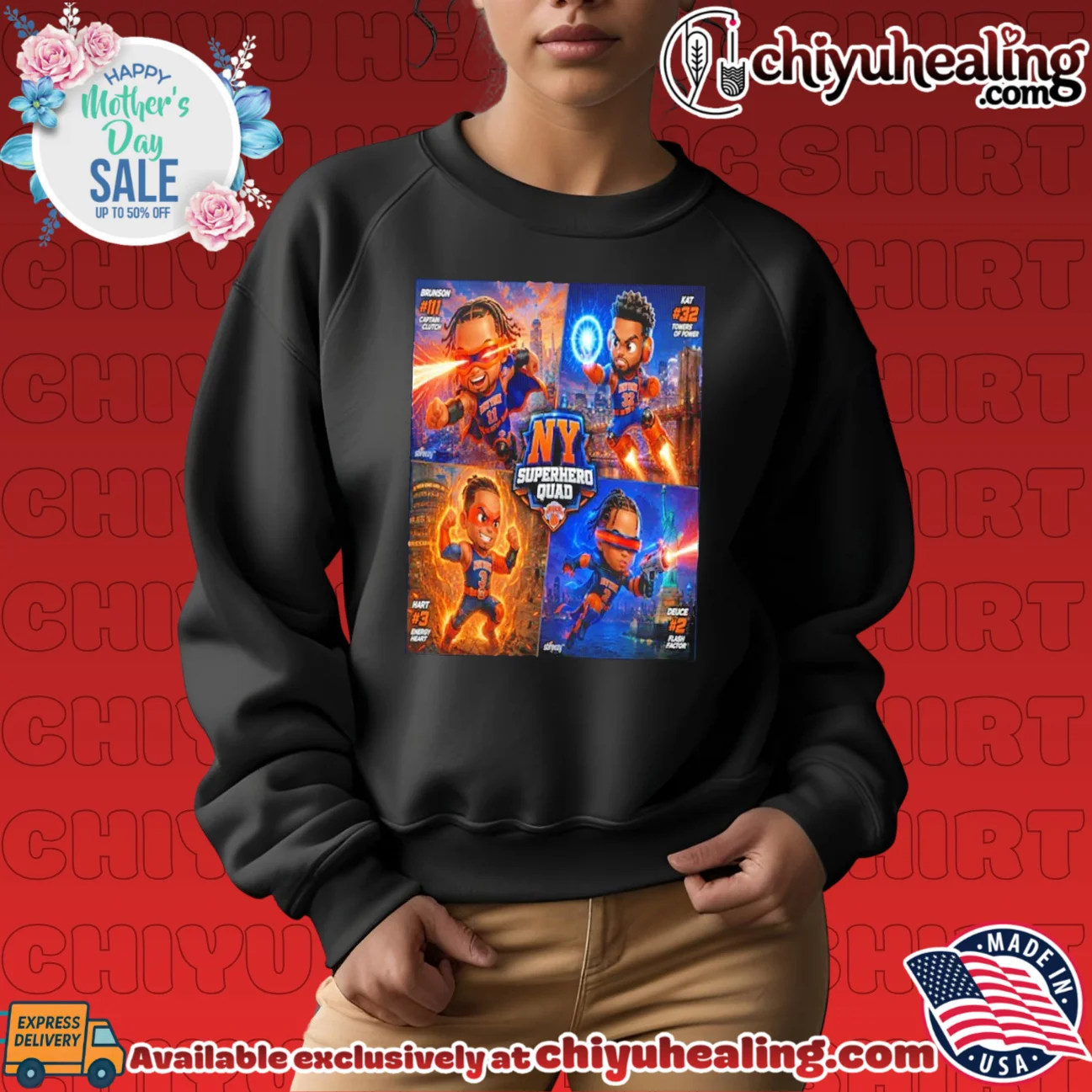 New York Knicks feature NY Superhero Quad caricature masterpiece shirt & hoodie | Official Style Drop New York Knicks feature NY Superhero Quad caricature