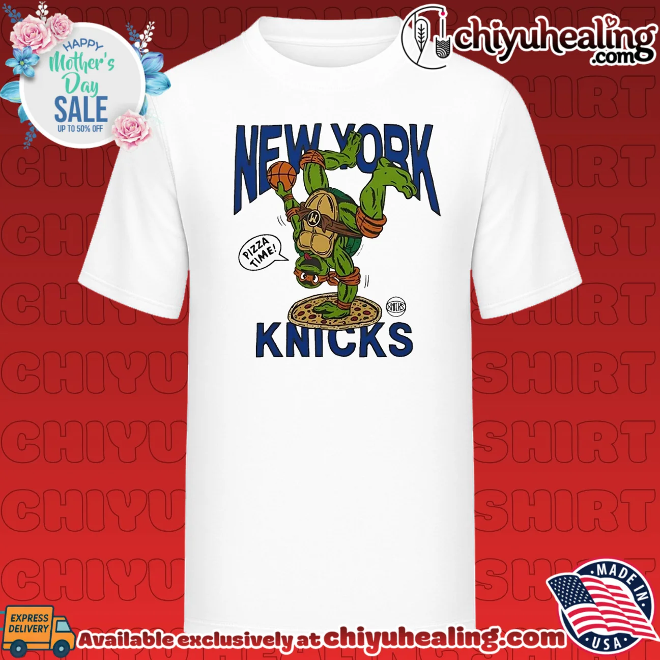 New York Knicks features Teenage Mutant Ninja Turtles pizza time shirt