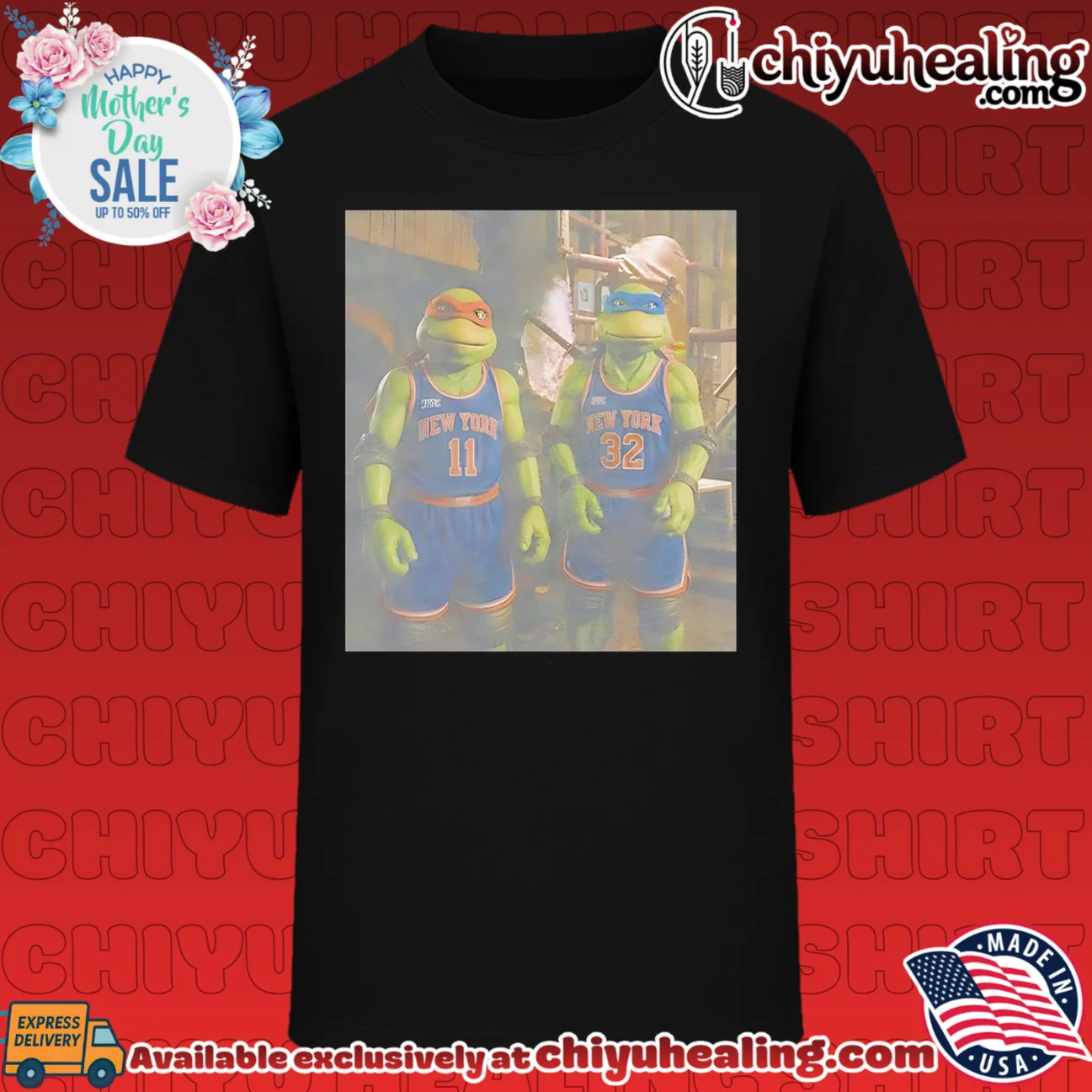 New York Knicks features Teenage Mutant Ninja Turtles retro