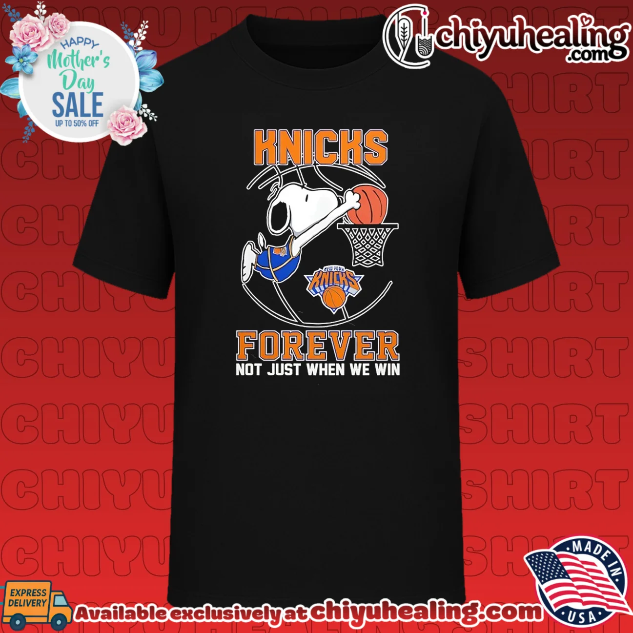 New York Knicks forever not just when we win Snoopy playing basketball graphic shirt
