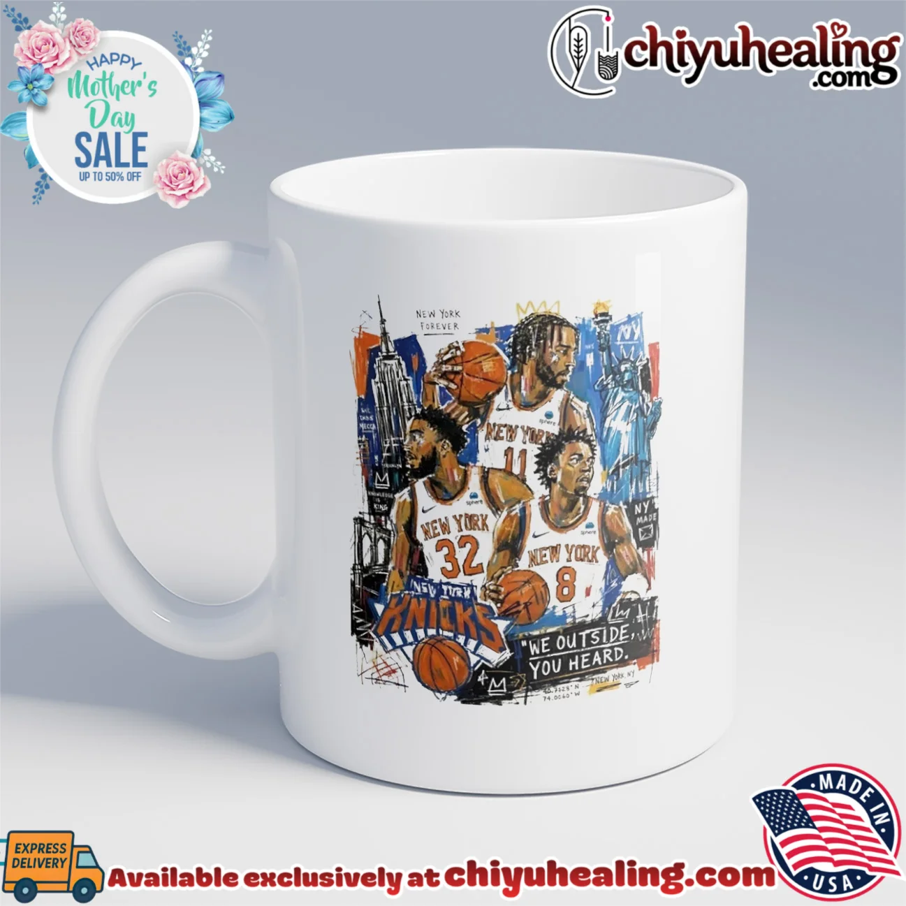 New York Knicks forever we outside you heard digital painting style masterpiece shirt & hoodie - Ultimate Gift Edition New York Knicks forever we outside you heard digital painting style