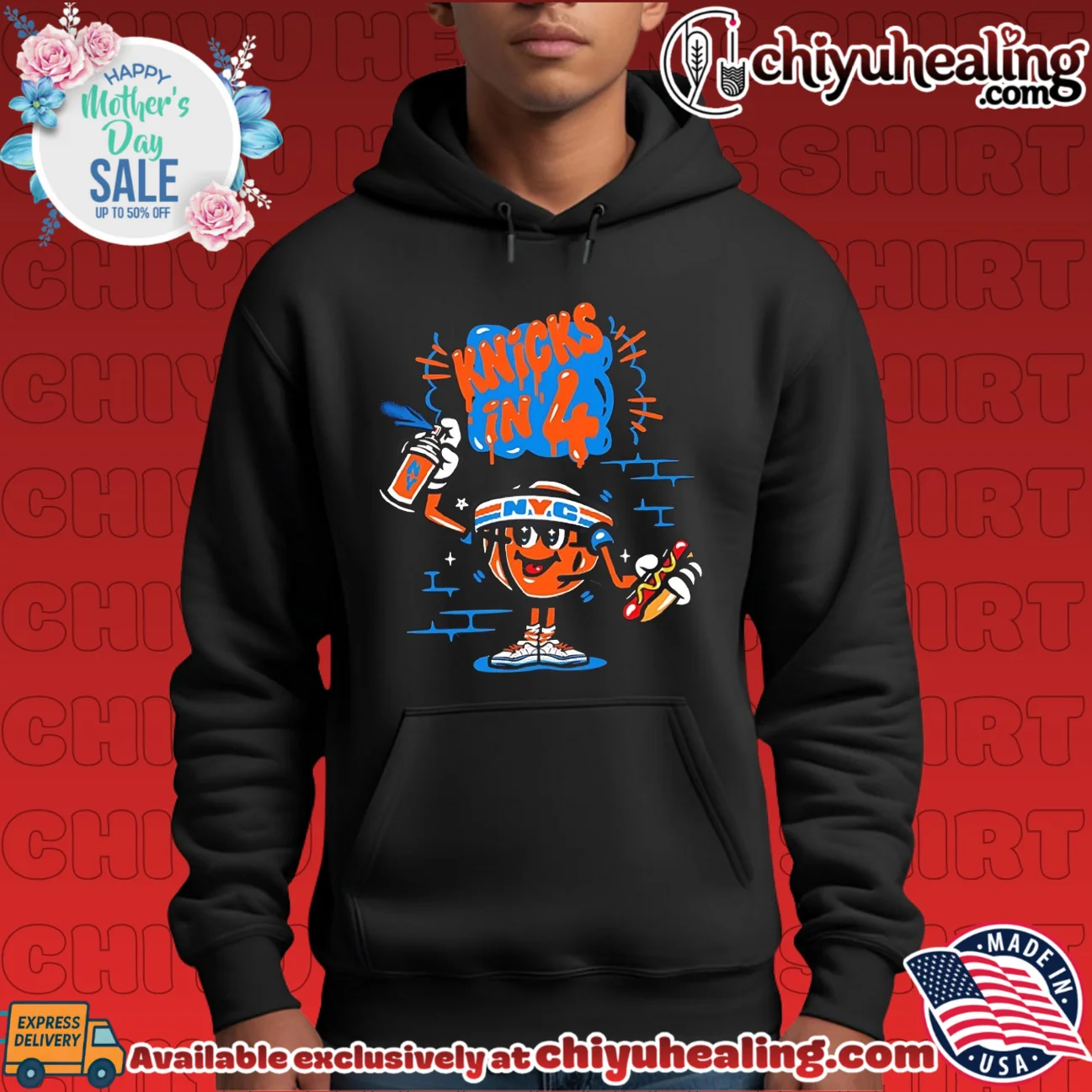 New York Knicks in 4 cartoon basketball mascot wearing NYC headband shirt iconic shirt & hoodie - Urban Fashion New York Knicks in 4 cartoon basketball mascot wearing NYC headband shirt iconic shirt & hoodie - Urban Fashion