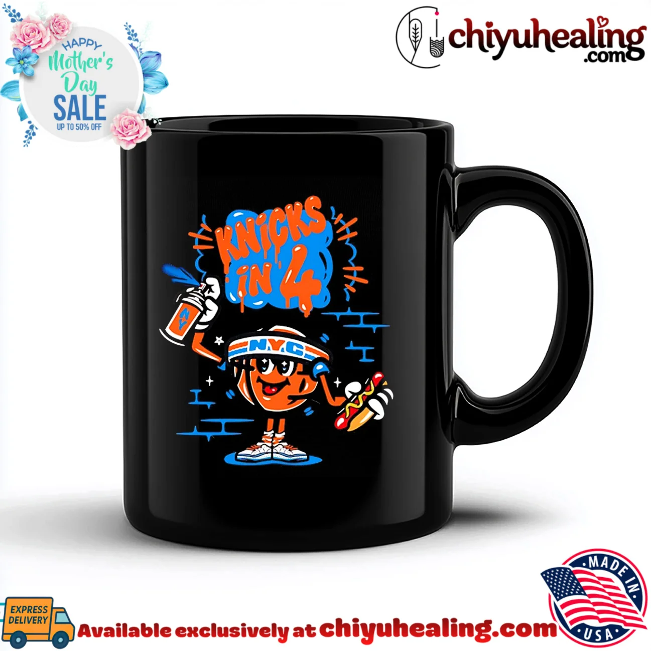 New York Knicks in 4 cartoon basketball mascot wearing NYC headband shirt iconic shirt & hoodie - Urban Fashion New York Knicks in 4 cartoon basketball mascot wearing NYC headband shirt