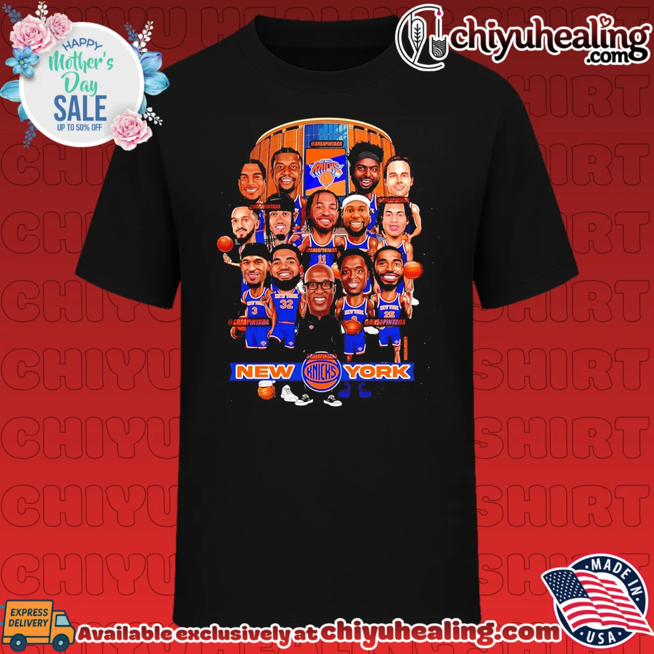 New York Knicks is back in the Alamo tonight caricature
