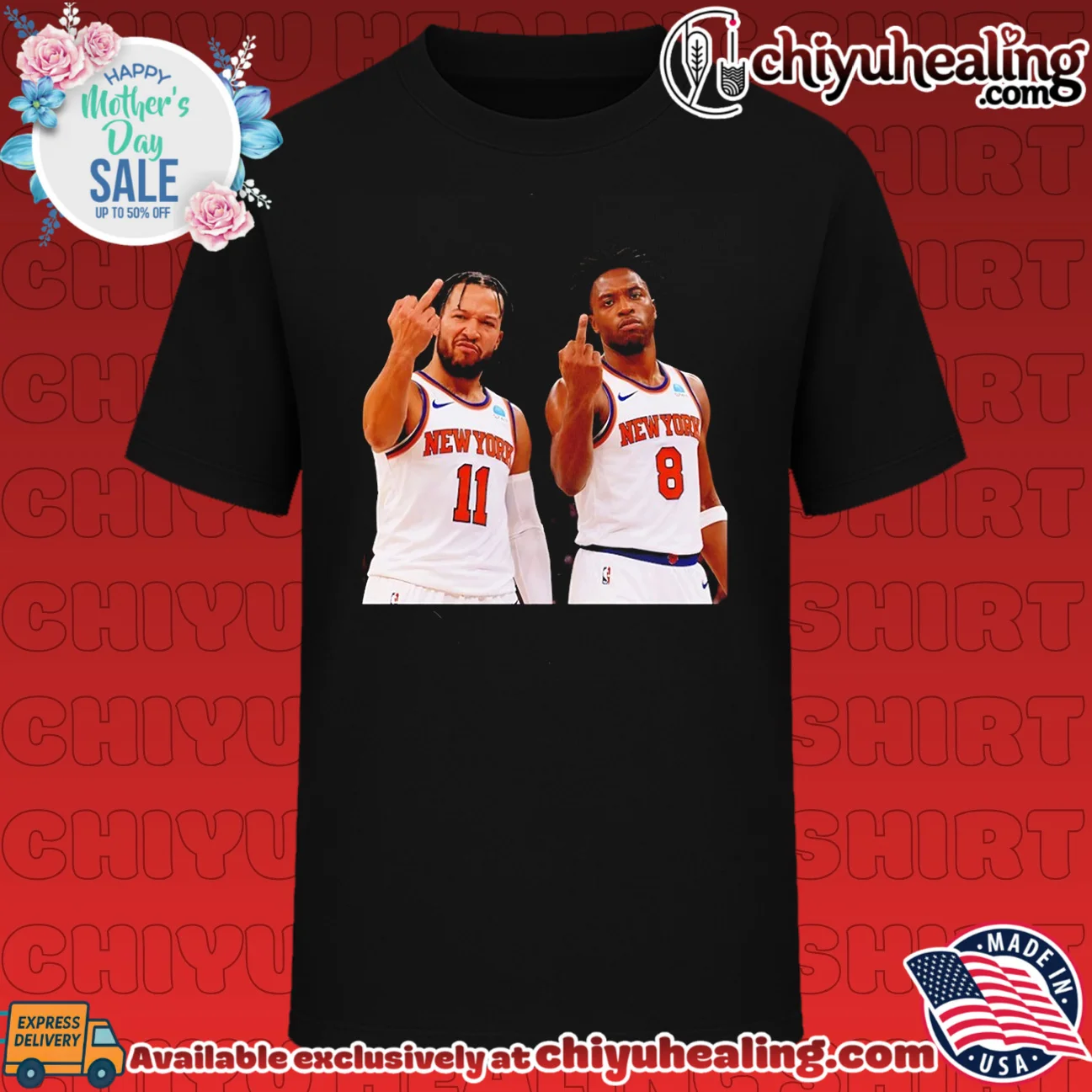 New York Knicks Jalen Brunson and Josh Hart middle finger