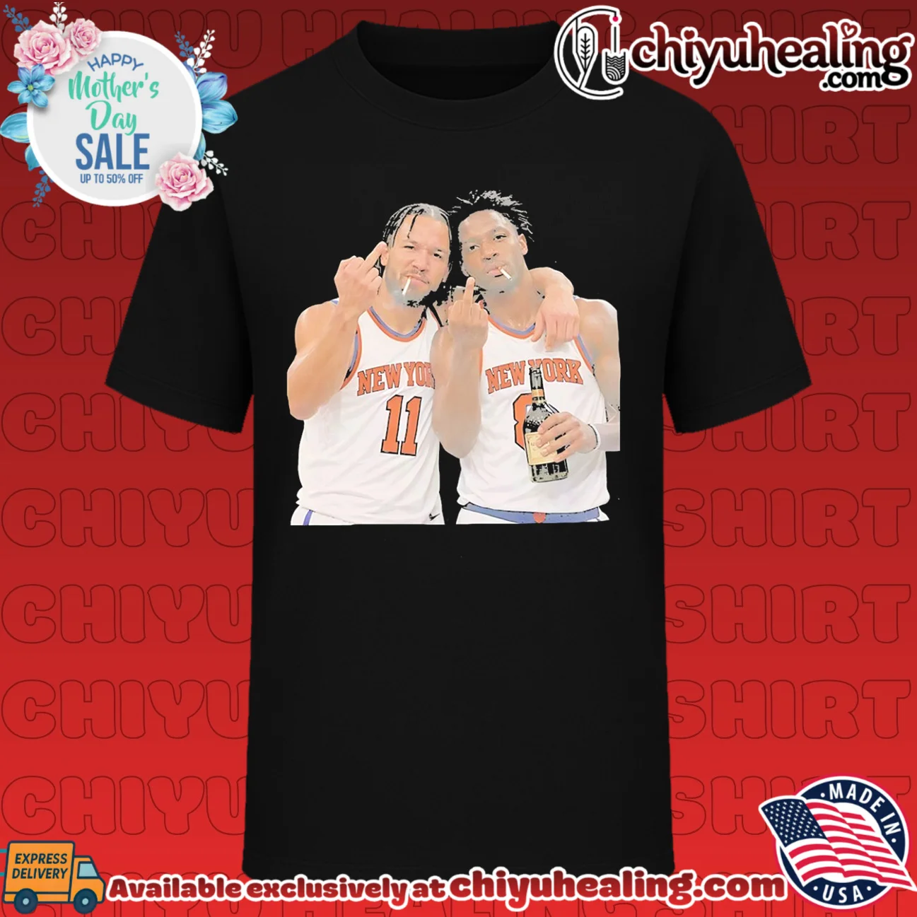 New York Knicks Jalen Brunson and OG Anunoby middle finger