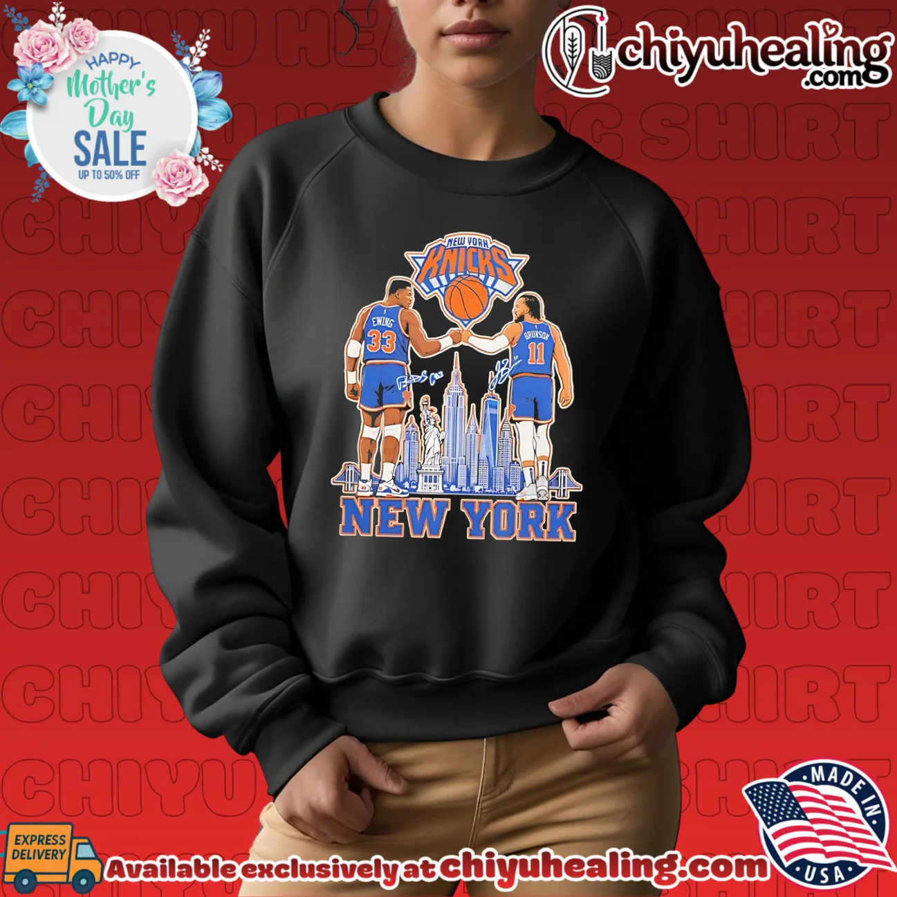 New York Knicks Jalen Brunson and Patrick Ewing illustration vintage shirt & hoodie - Ultimate Gift Edition New York Knicks Jalen Brunson and Patrick Ewing illustration