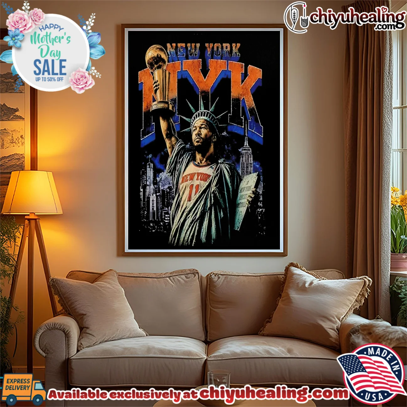 New York Knicks Jalen Brunson as Statue of Liberty holding trophy vintage masterpiece shirt & hoodie | Exclusive Fan Gear New York Knicks Jalen Brunson as Statue of Liberty holding trophy vintage