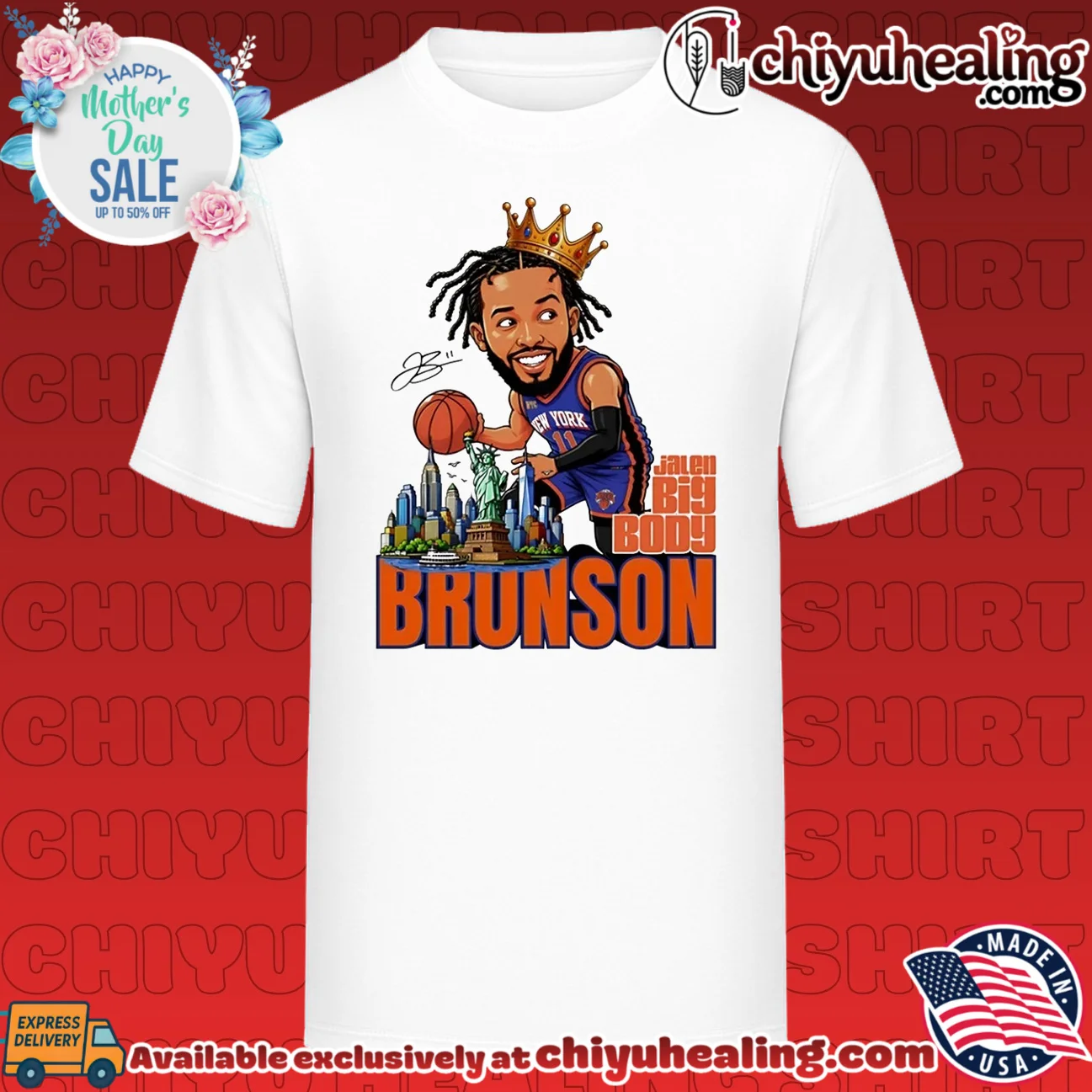 New York Knicks Jalen Brunson big body caricature signature shirt