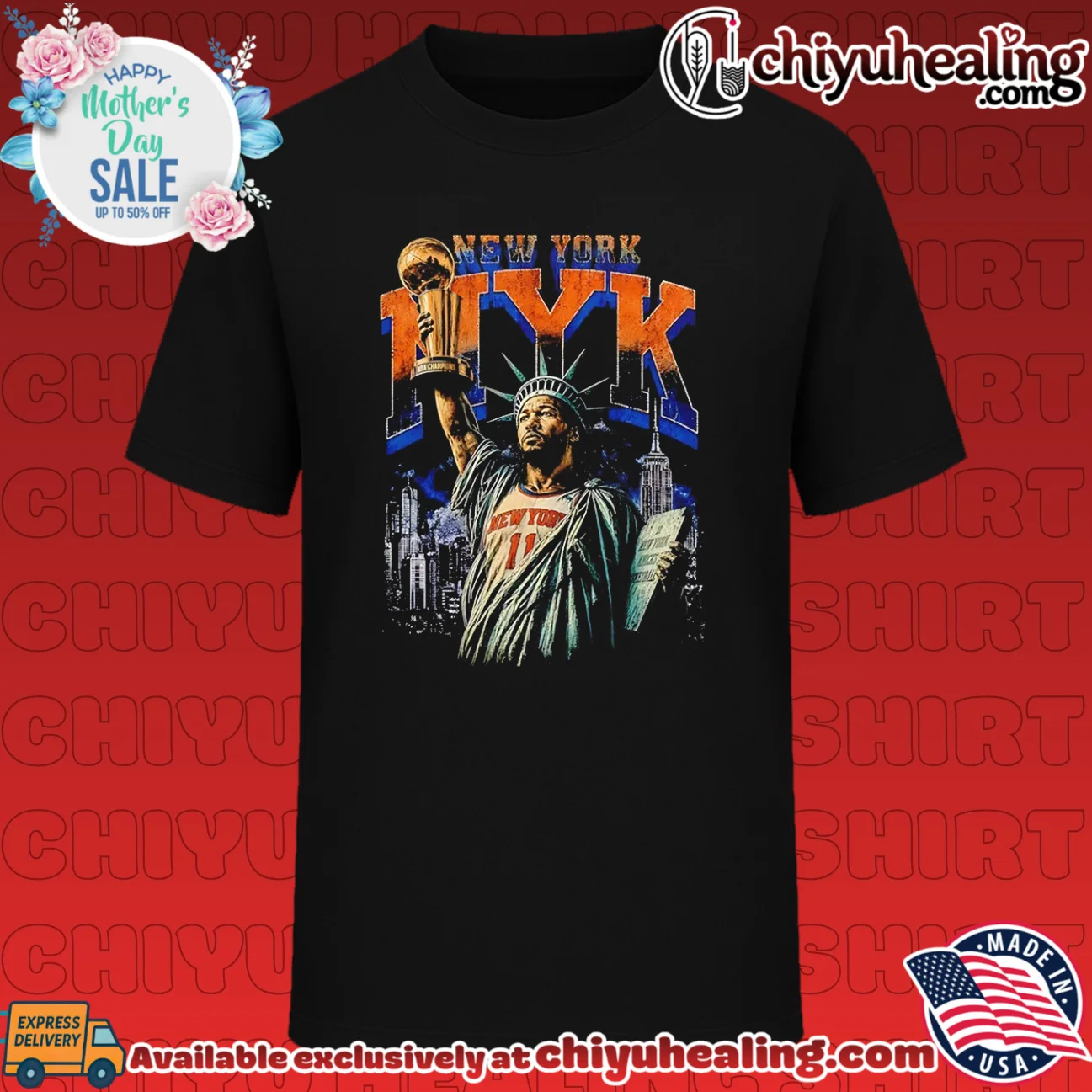 New York Knicks Jalen Brunson but he is the Statue of Liberty vintage